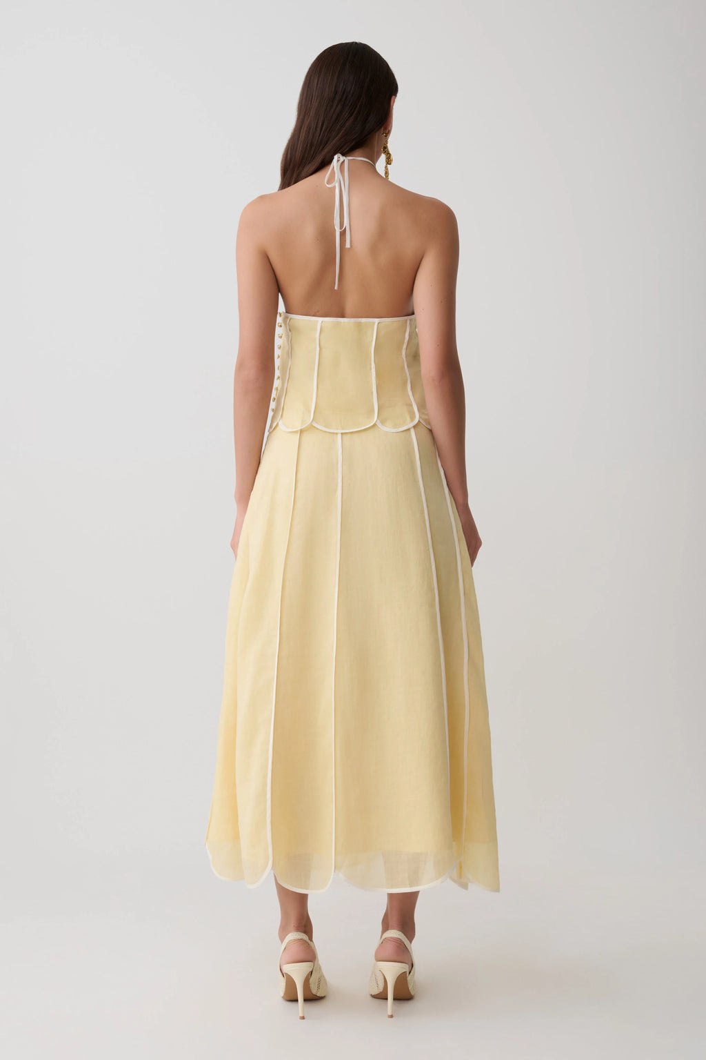 Georgia Panelled Midi Skirt - Butter