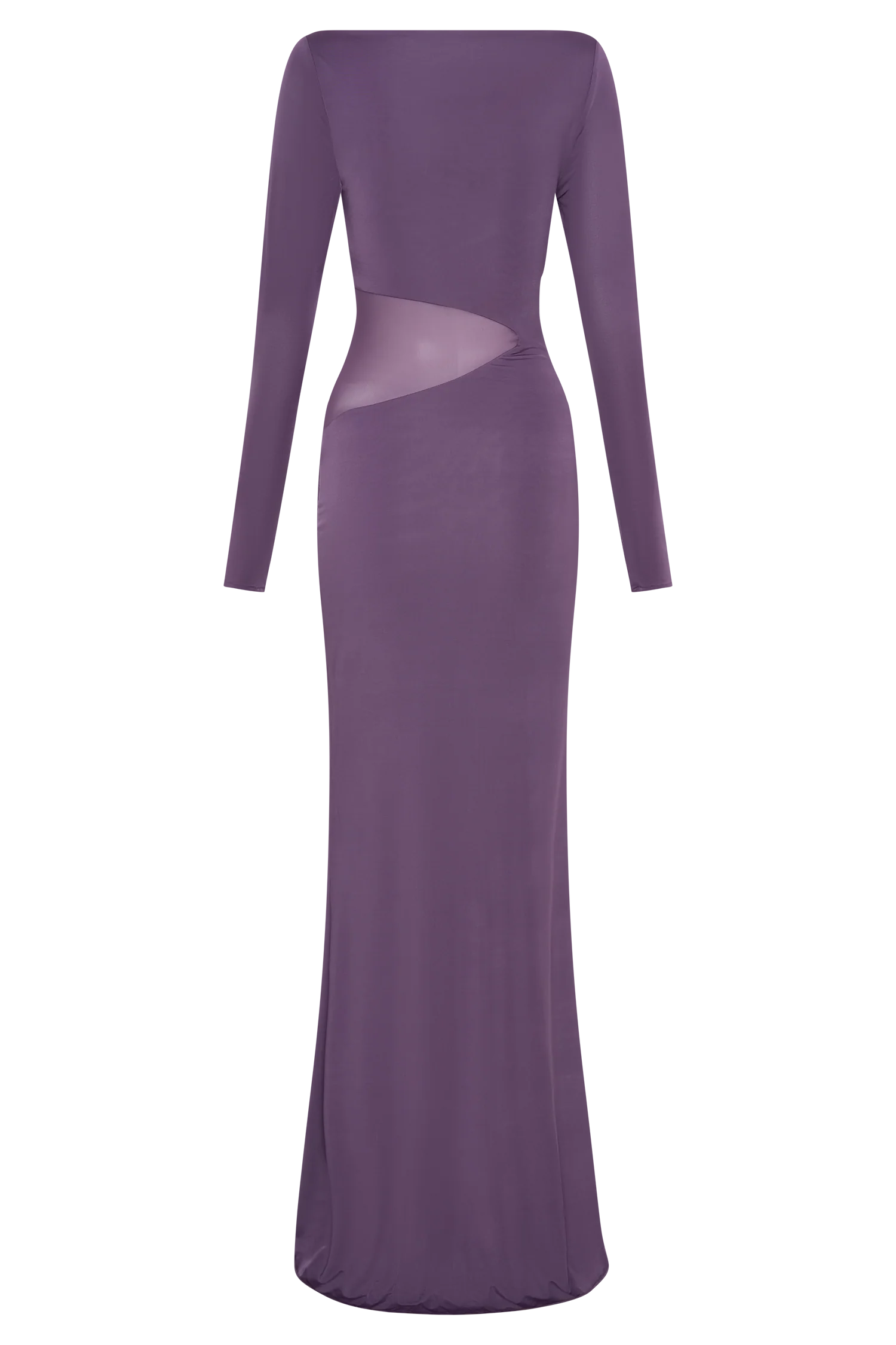 Megan Slinky And Mesh Maxi Dress - Purple