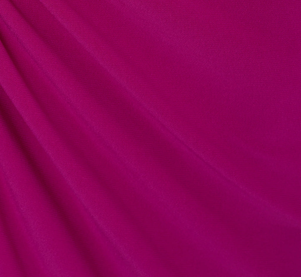 Shirred Jersey Dress With Dual Beaded Straps In Hot Magenta