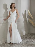 Double Spaghetti Strap A-Line Gown