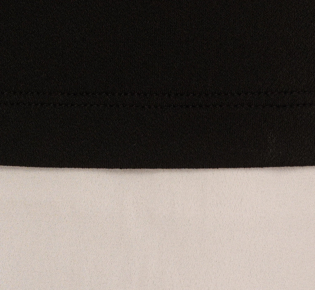 Long Sleeve Petal Collar Twofer Sweater In Black Ivory