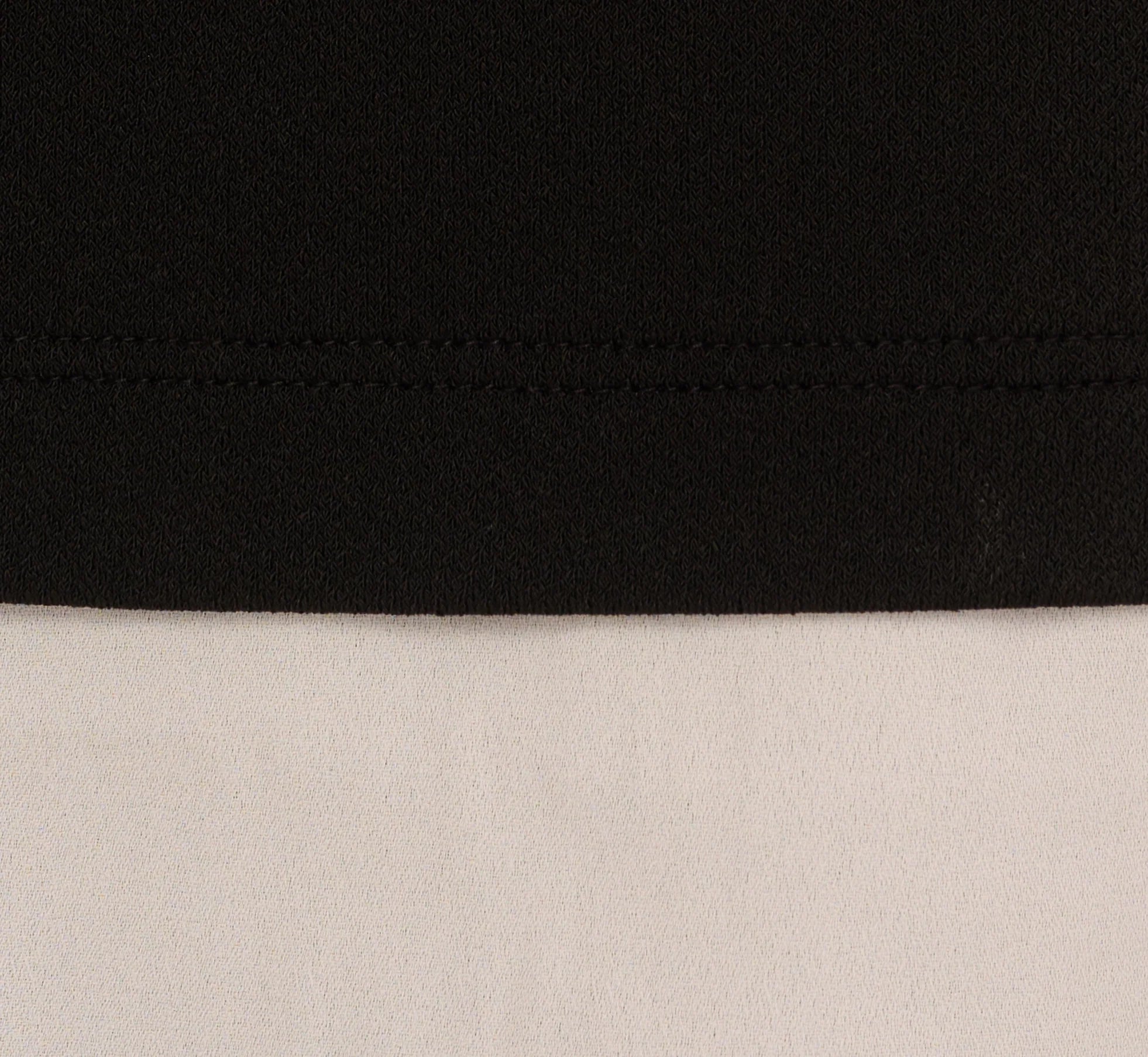 Long Sleeve Petal Collar Twofer Sweater In Black Ivory