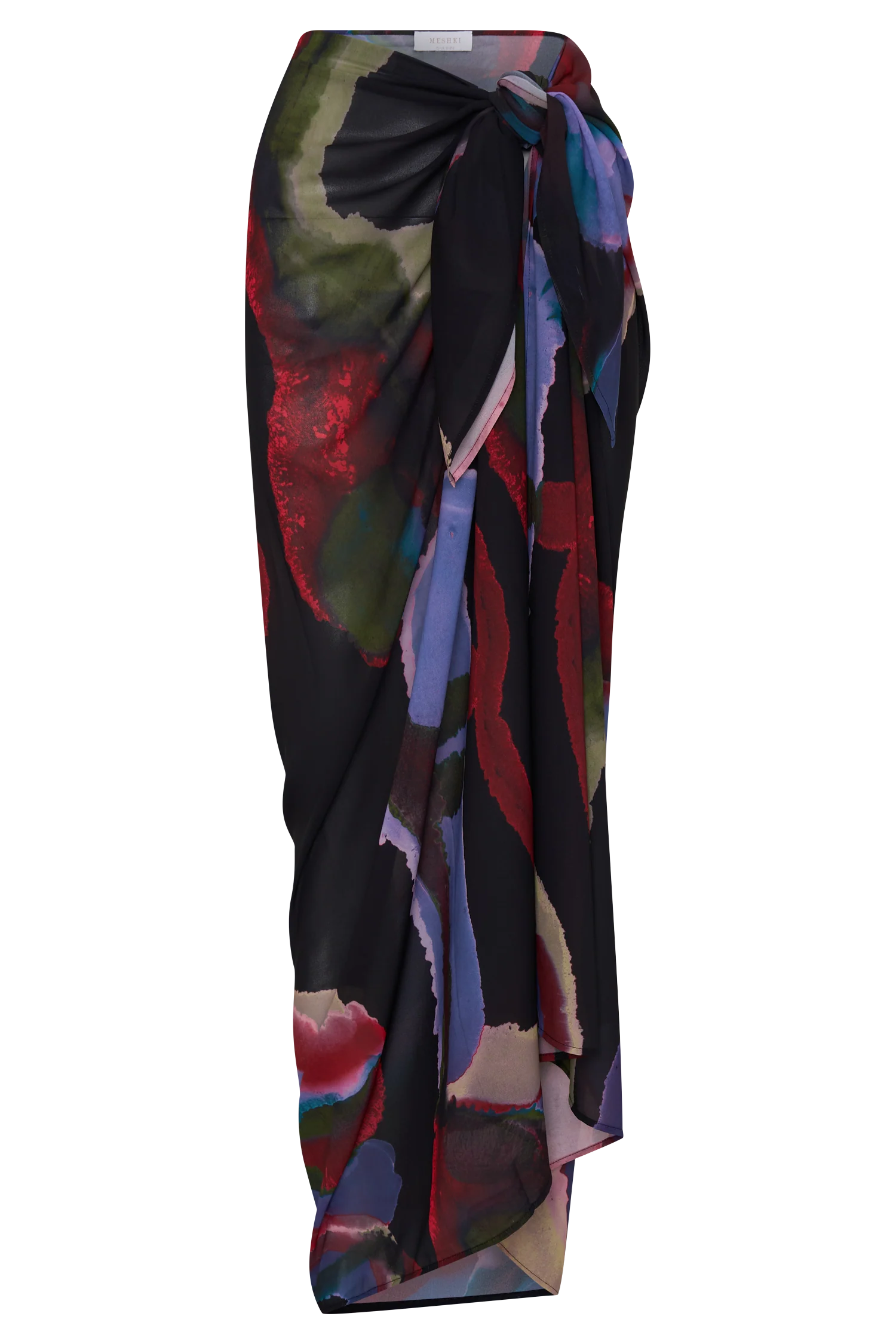 Evie Chiffon Sarong - Multi Fluid Reverie Print