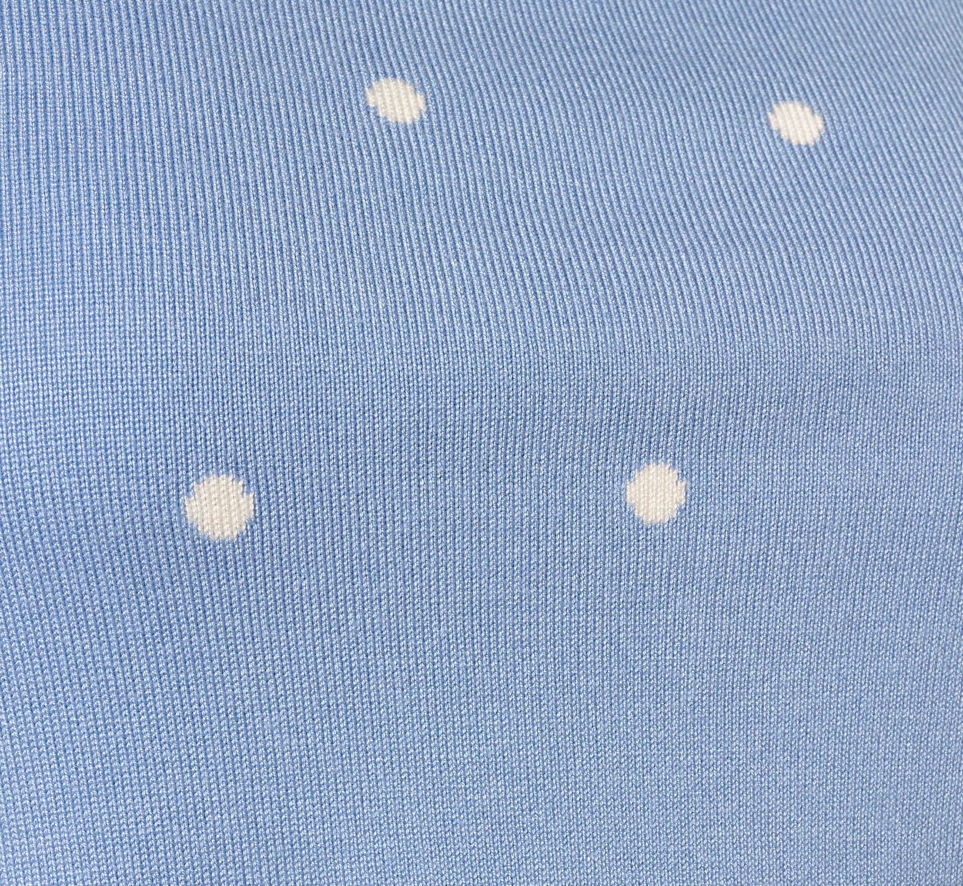 Short Sleeve Chain Patterned Knit Top In Classic Blue Medium Simple Dot