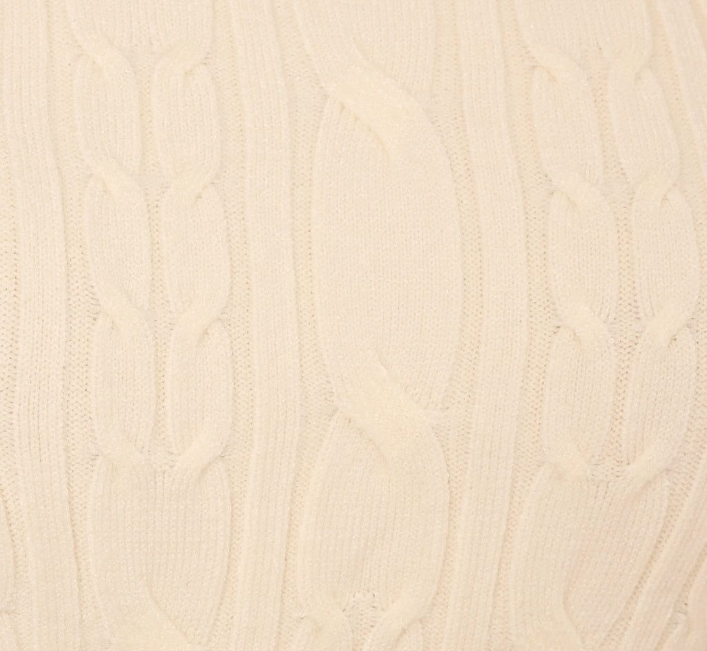 Short Sleeve Pearly Collar Sweater In Sugar Cream