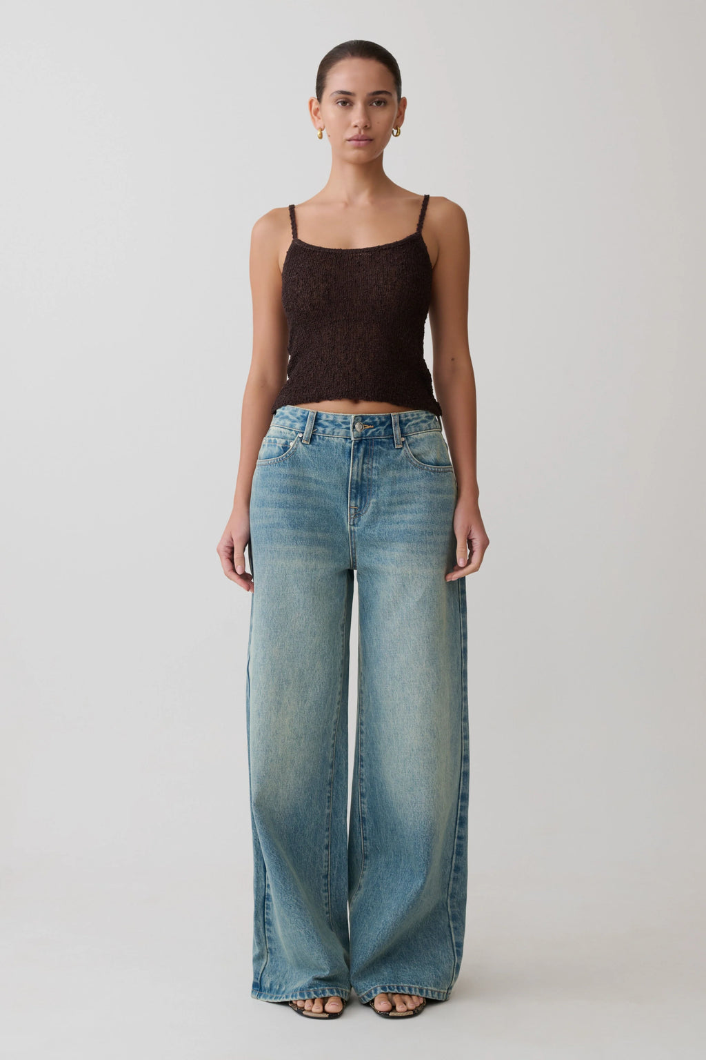 Mattais Boucle Knit Top - Dark Chocolate