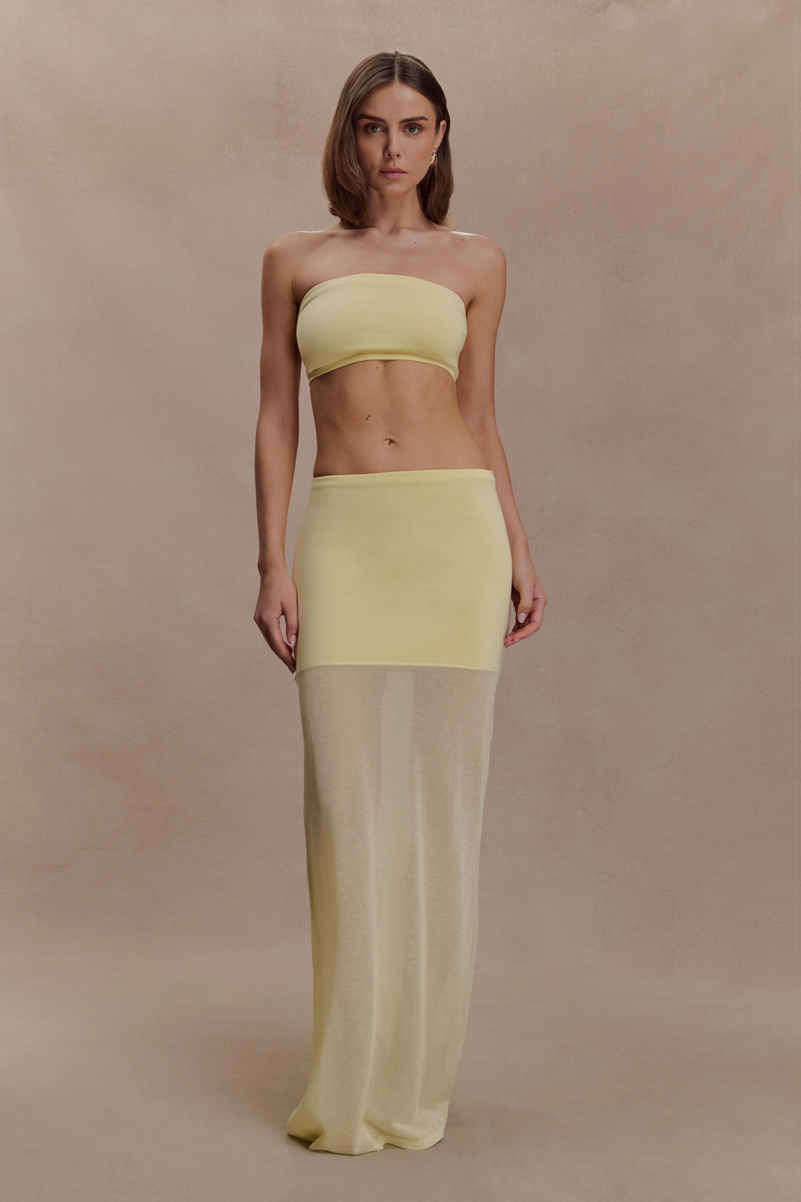 Tanyel Knit Bandeau Top - Lemon