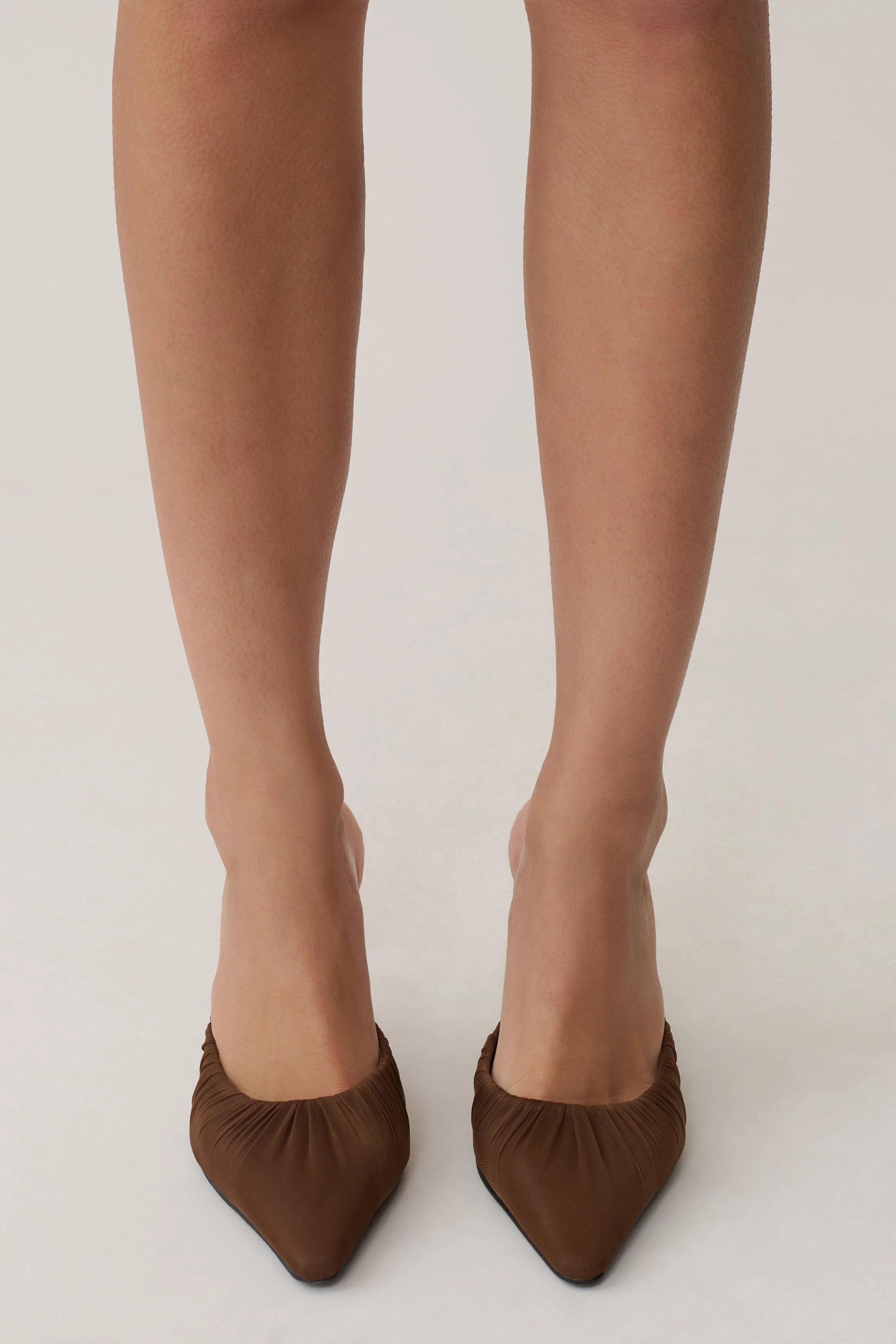 Bao Mesh Pointed Heel - Chocolate