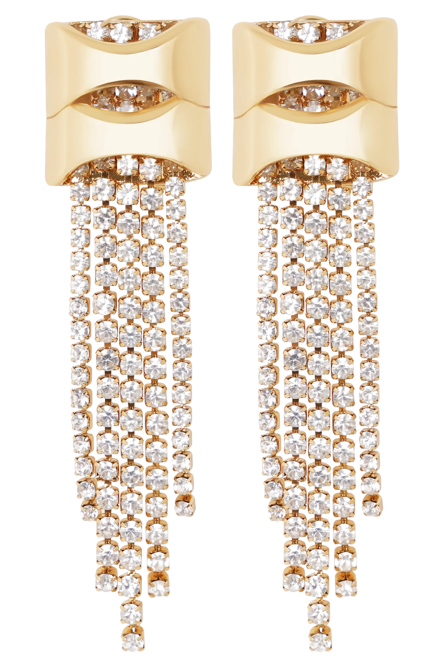 Shea Crystal Fringe Drop Earrings - Gold