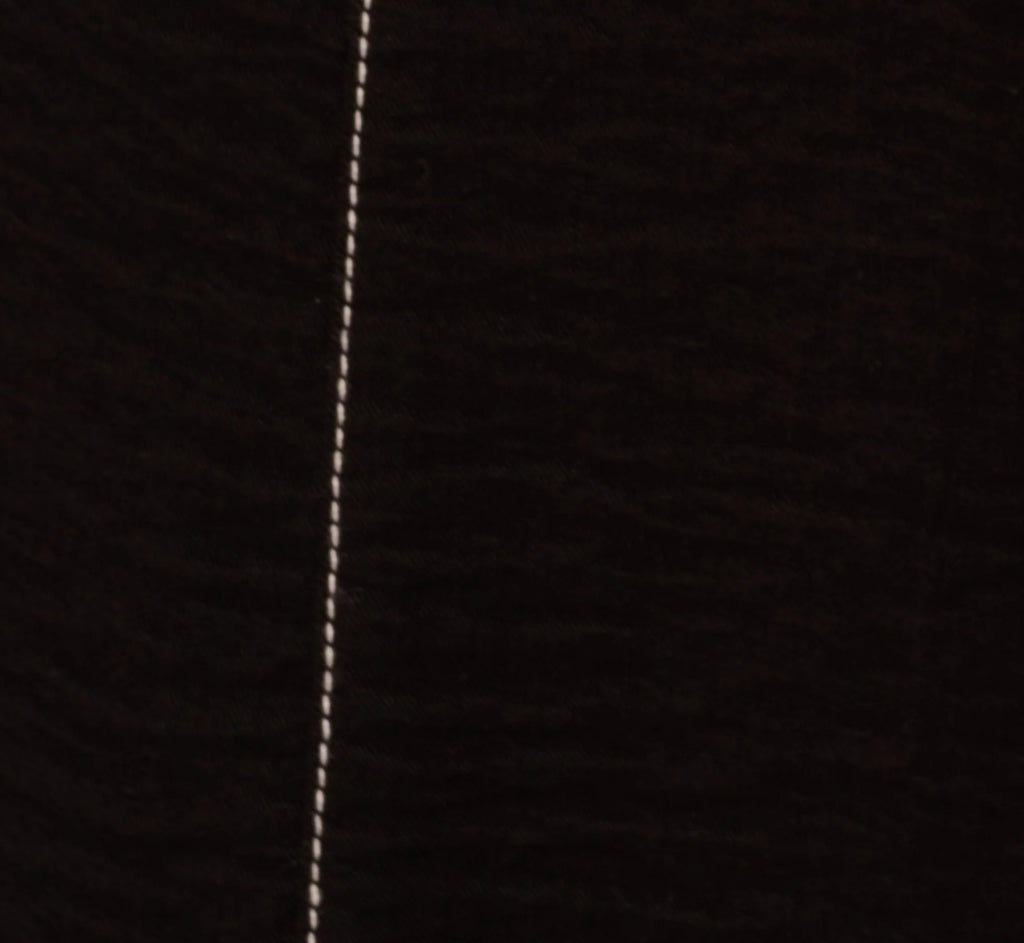 Contrast Stitching Crinkle Midi Pant In Black Ivory