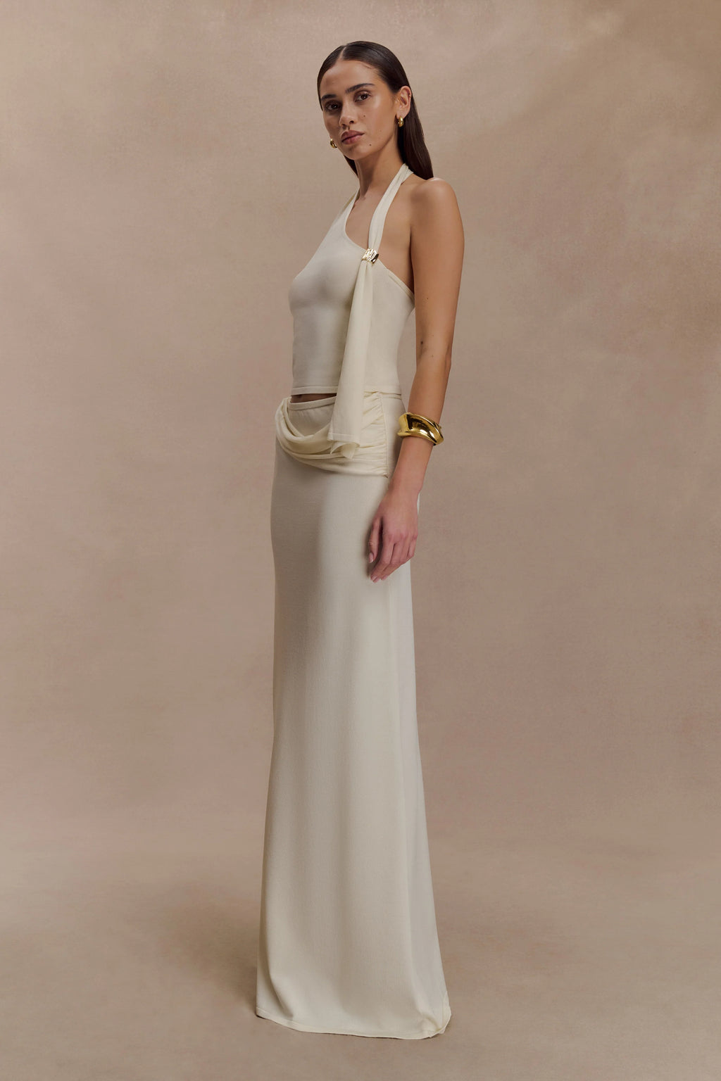 Xanthia Knit Halter Top - Ivory
