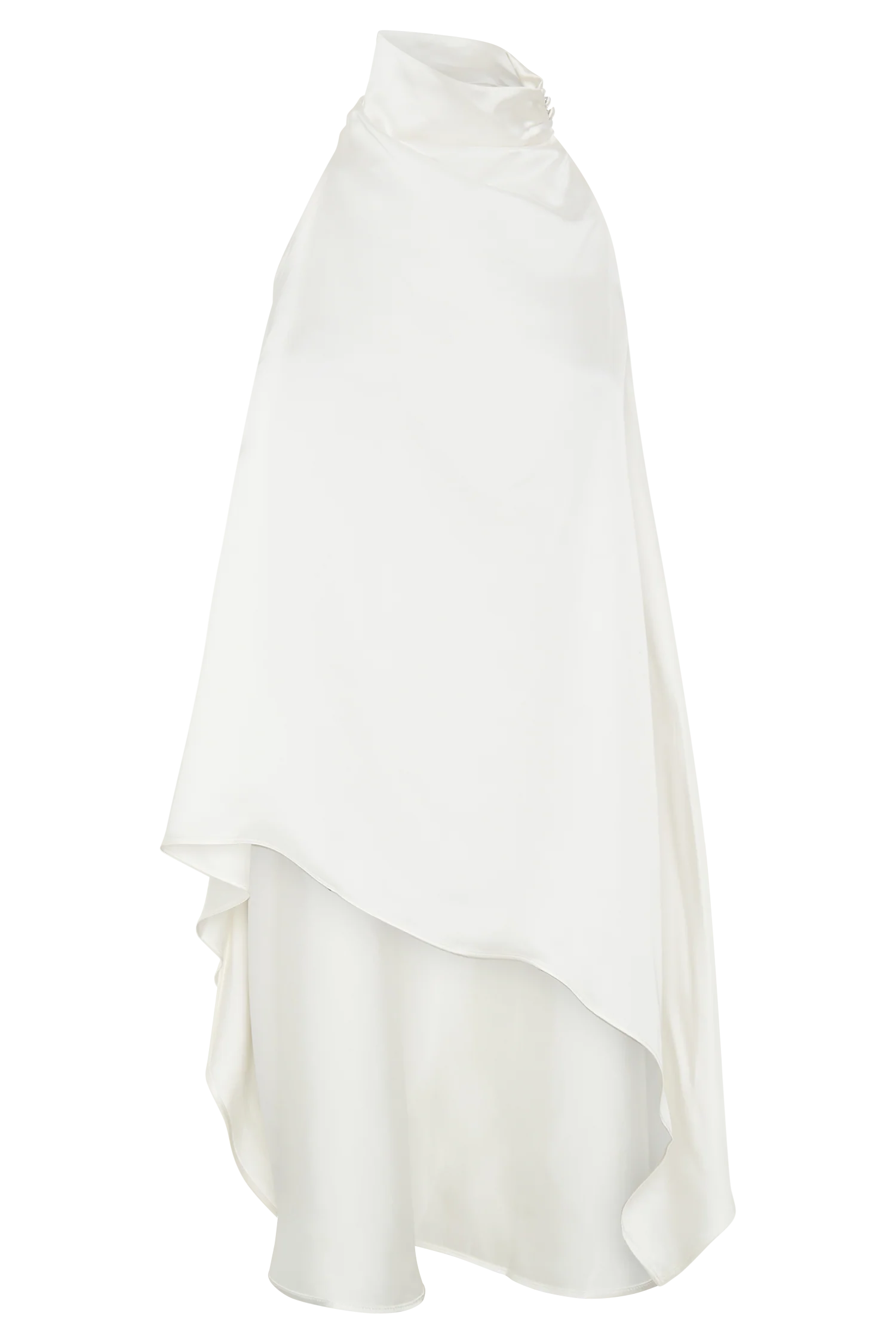 Sydney Asymmetrical Satin Halter Top - Ivory