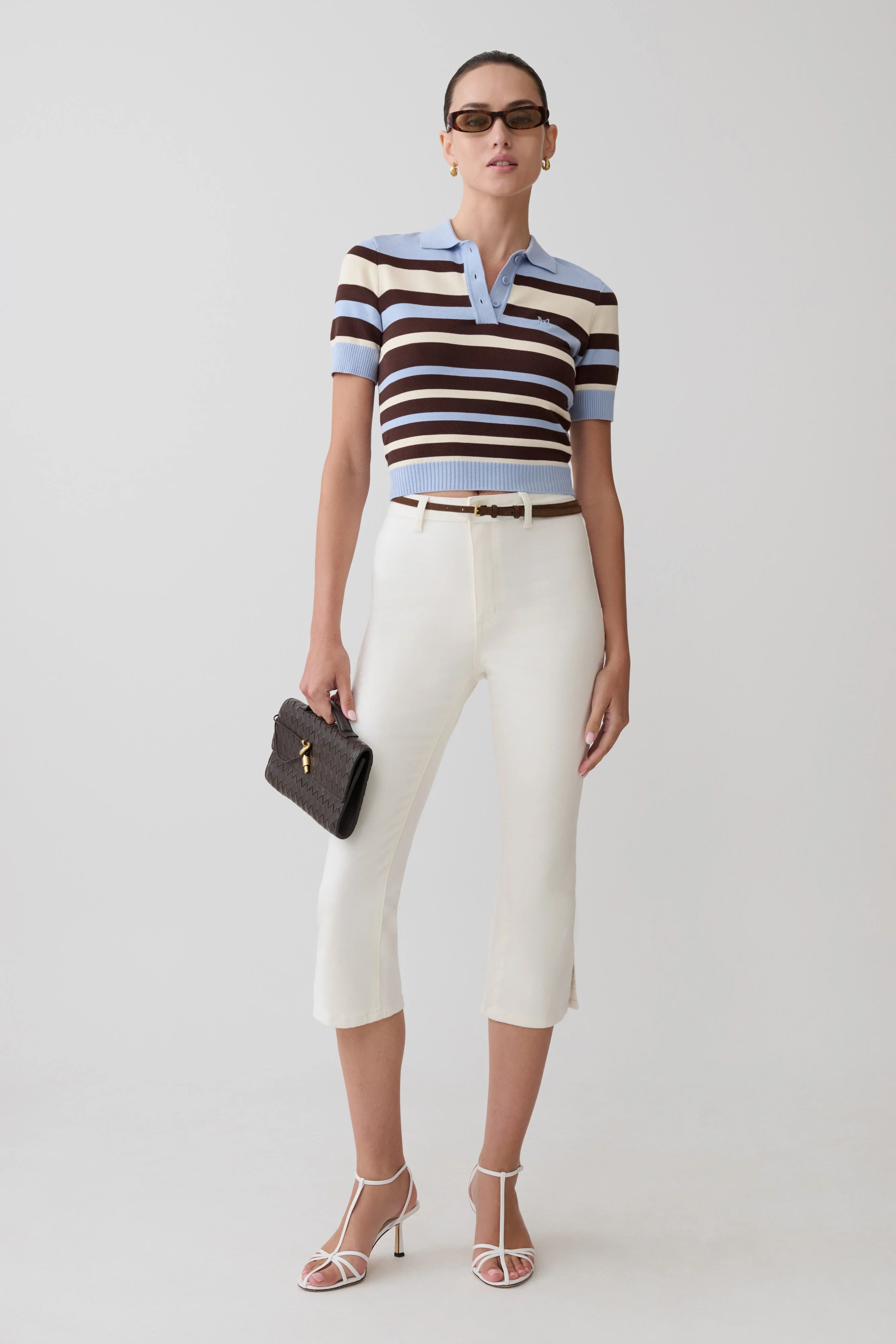 Mary Denim Capris - White