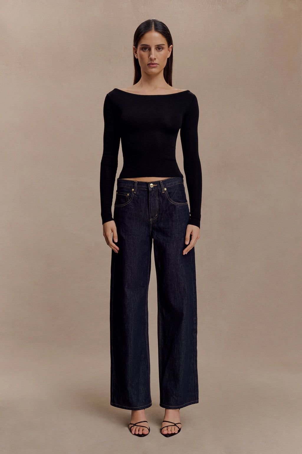 Paedyn Merino Wool Ribbed Long Sleeve Top - Black