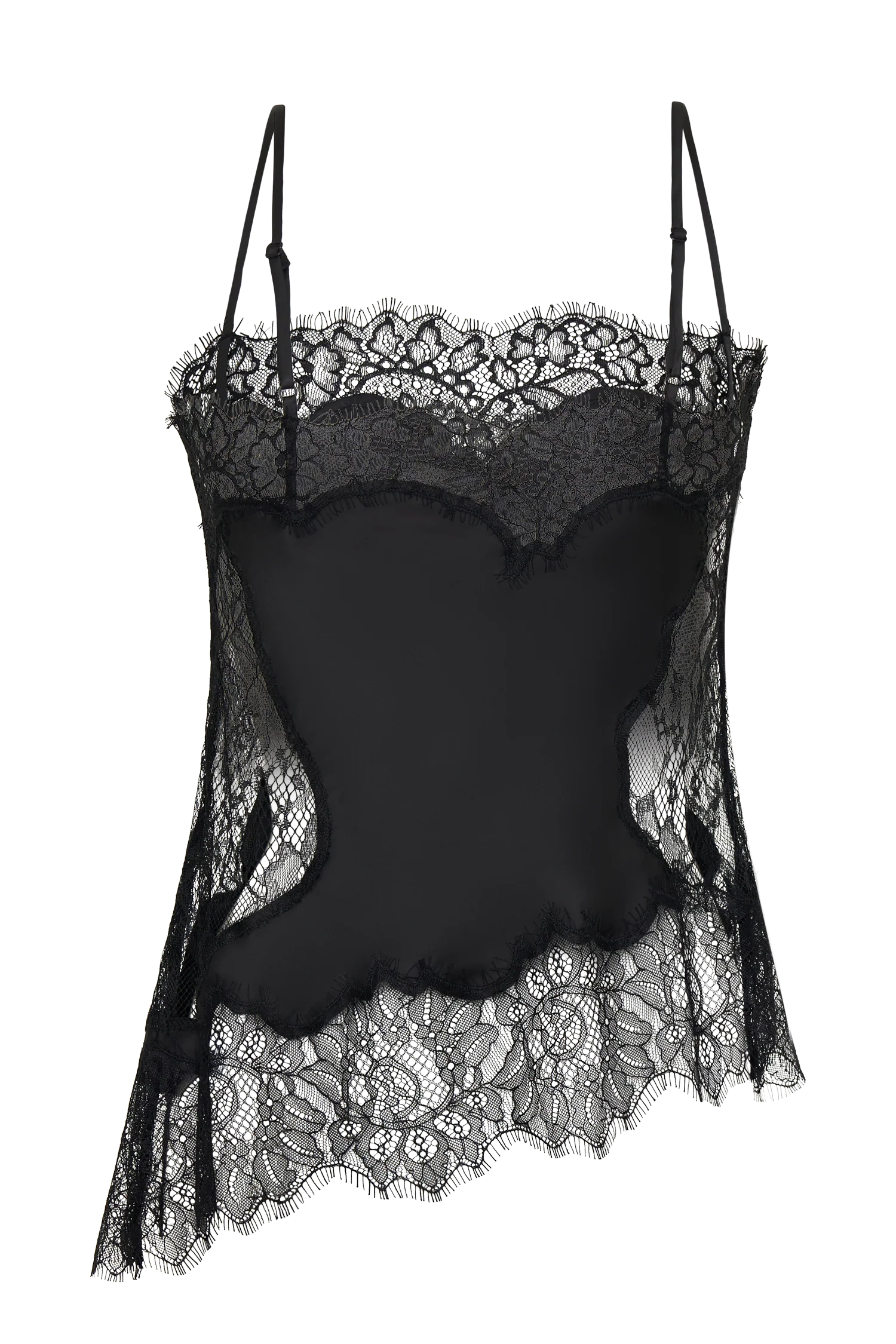 Miriam Satin & Lace Camisole - Black