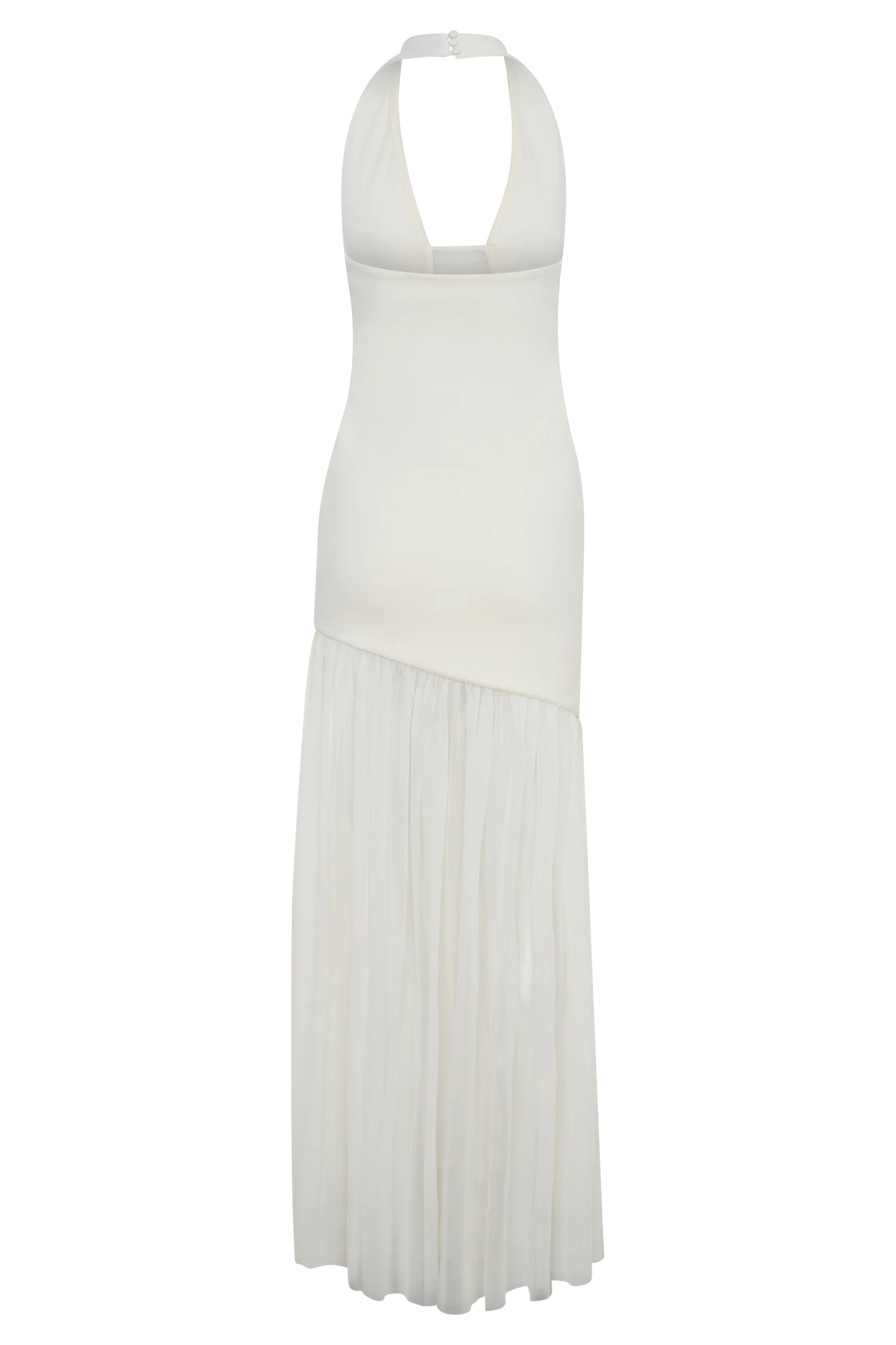 Aubree Crepe And Mesh Maxi Dress - Ivory