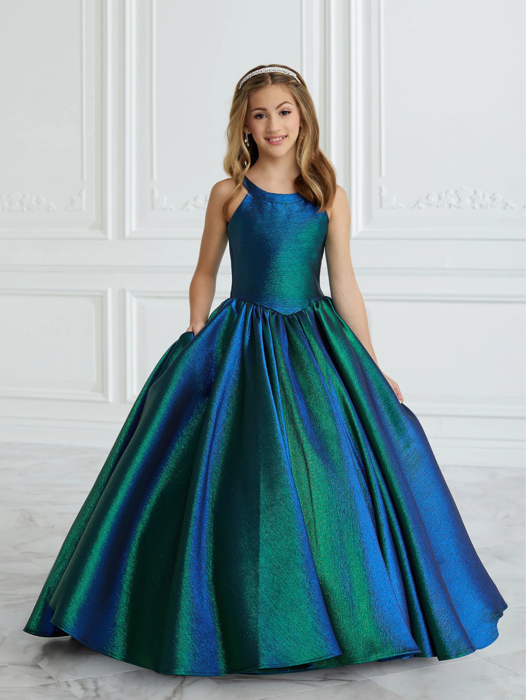 Classic A-Line Gown with Lace-Up Back