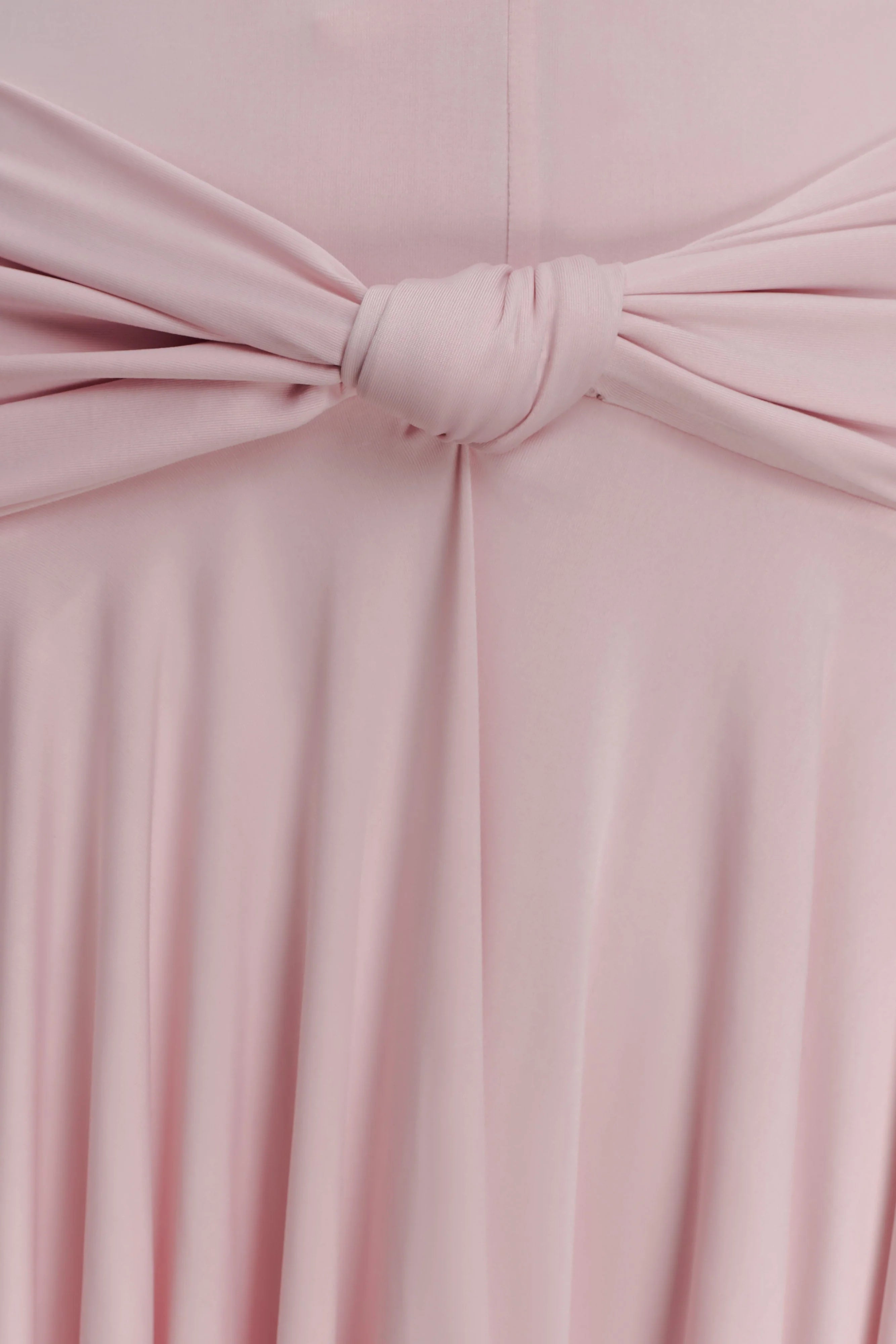Zelda Asymmetric Slinky Midi Dress - Ballet Pink