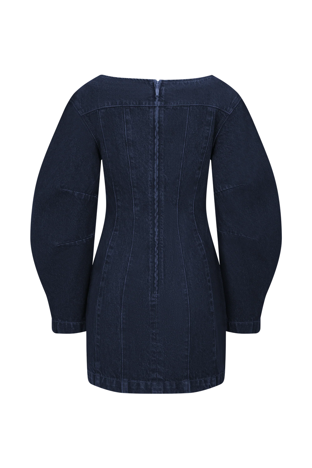 Cosmala Denim Long Sleeve Mini Dress - Indigo Blue