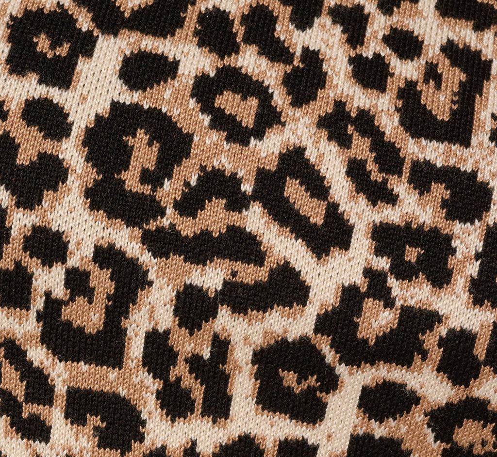 Short Sleeve Chain Patterned Knit Top In Bengal Cheetah