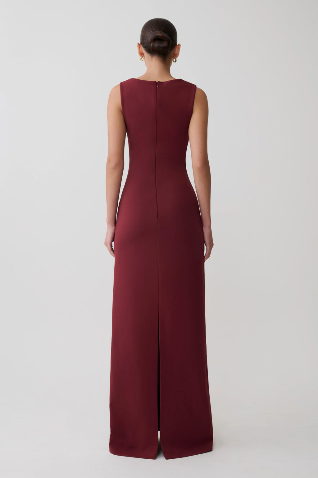 Rhea Detachable Cape Jersey Maxi Dress - Wine