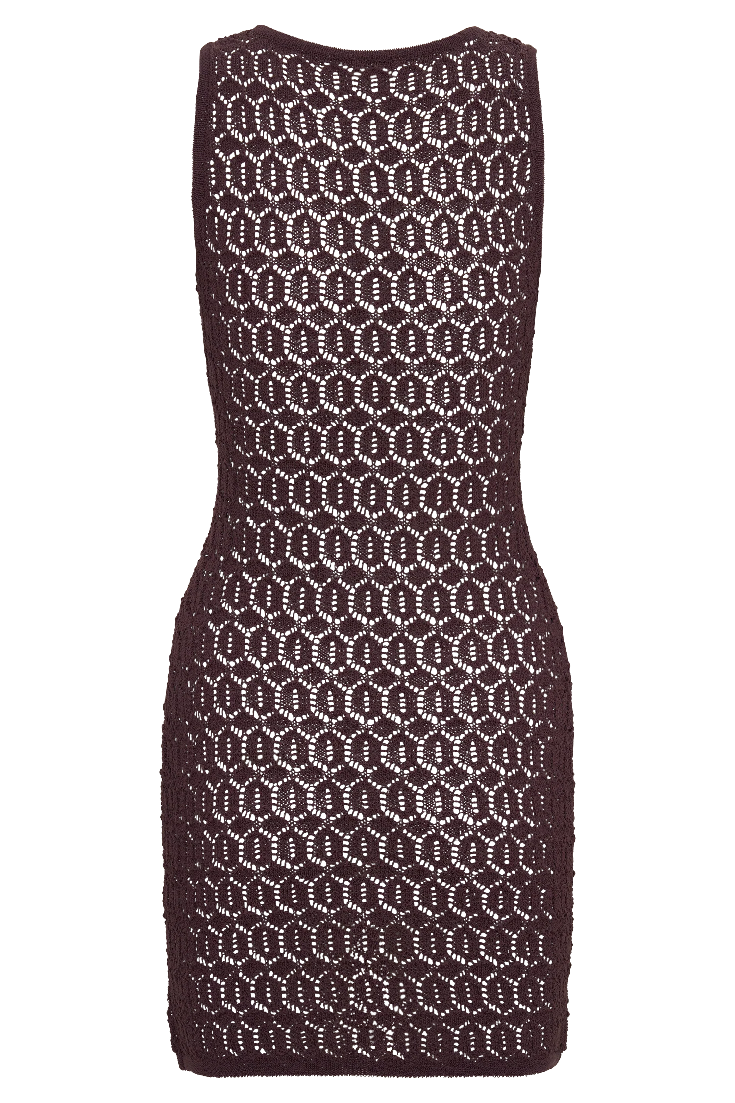 Cherly Knit Crochet Mini Dress - Chocolate