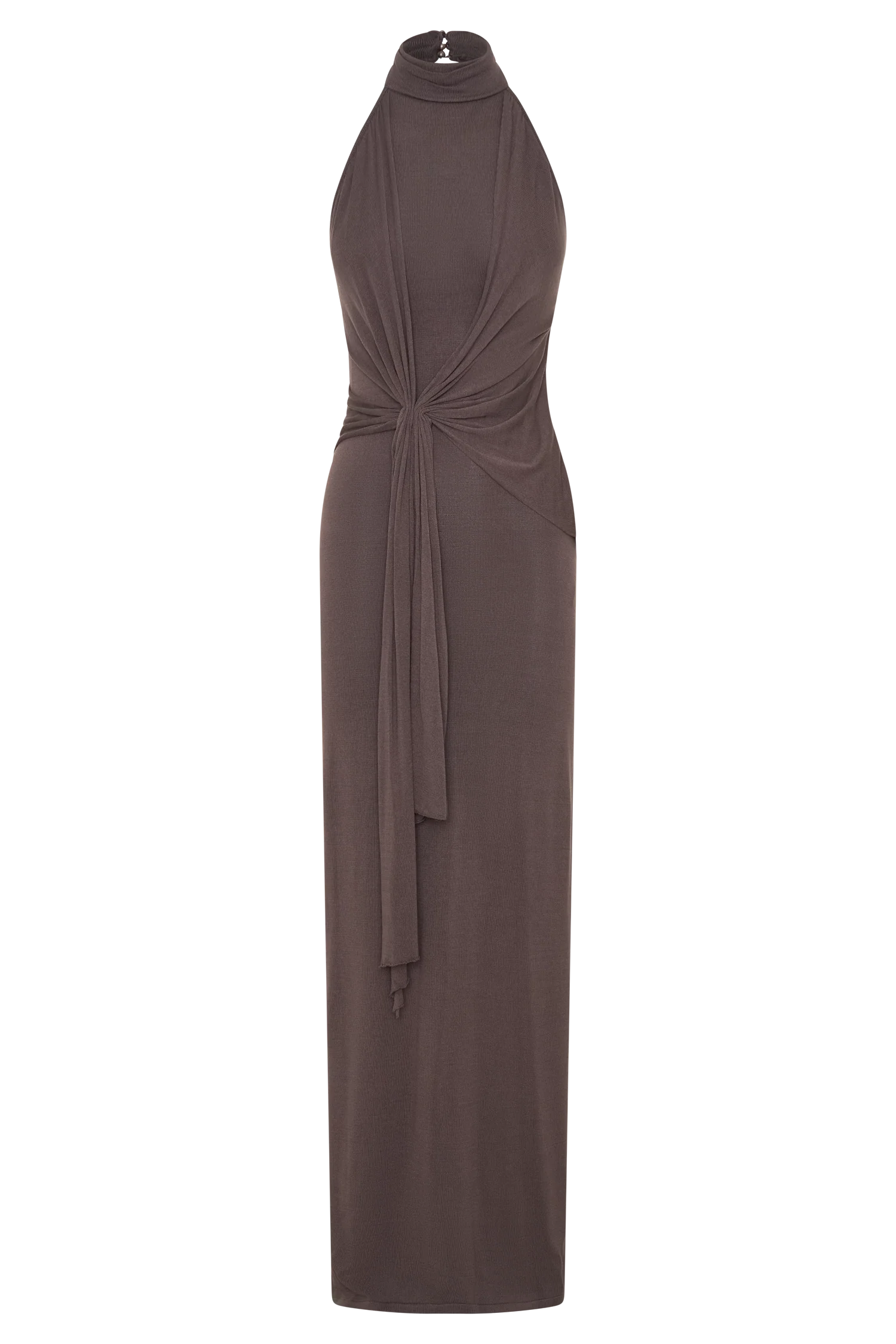 Cindylou Halter Knit Maxi Dress - Peppercorn