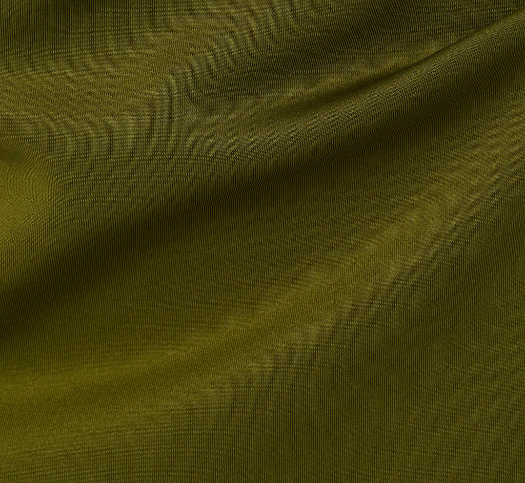 Asymmetrical Draped Column Gown In Jungle Olive