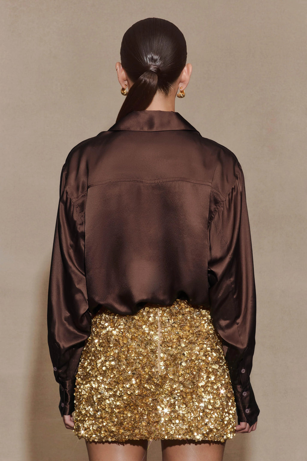 Porter Hand Beaded Mini Skirt - Gold