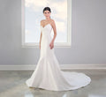 Stretch Mikado Gown With Studded Pearl Jacket In Ivory
