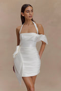 Claudine Taffeta Floral Mini Dress - White