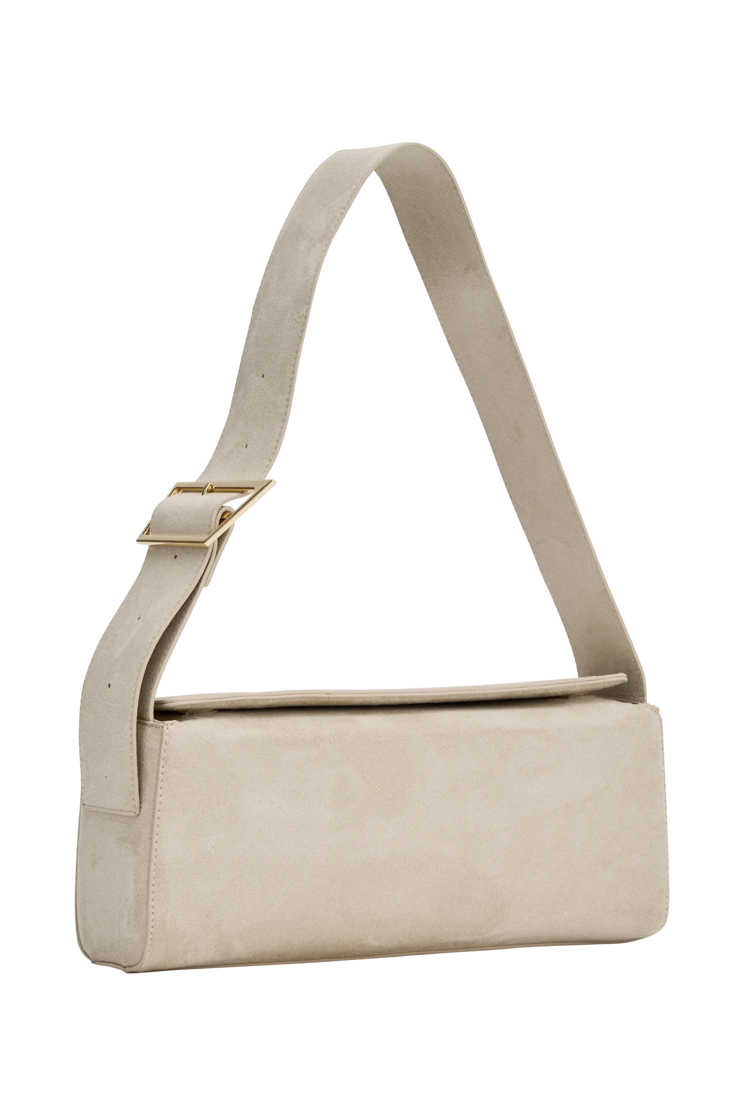 Maria Faux Suede Shoulder Bag - Stone