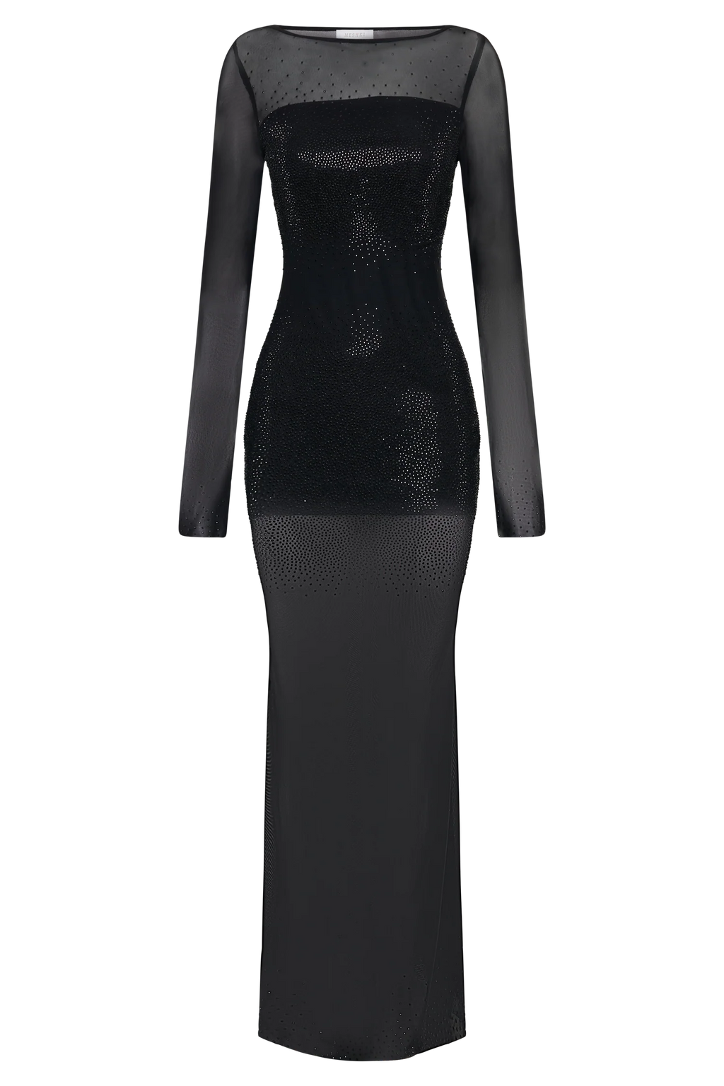 Lior Mesh Maxi Dress With Hotfix - Black