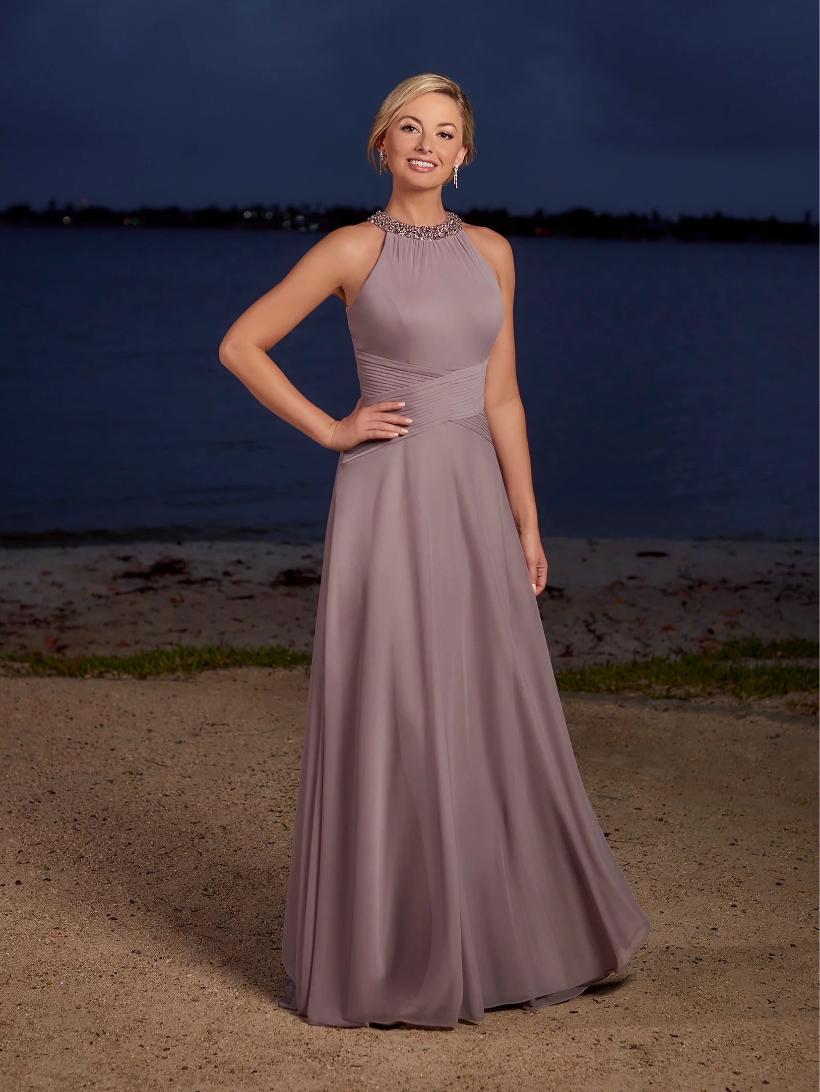 Jeweled Halter Gown