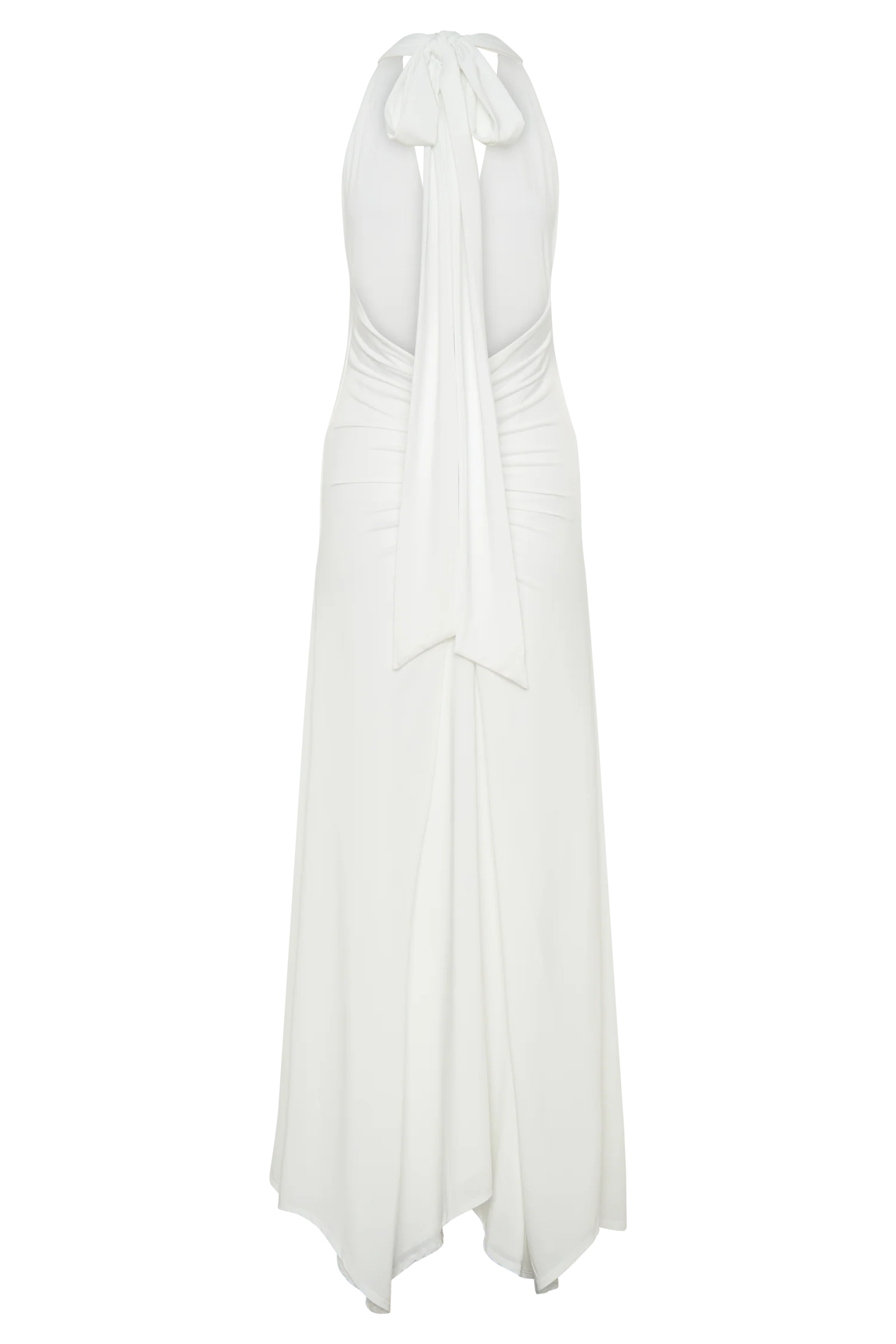 Juliet Slinky Maxi Dress With Scarf - White