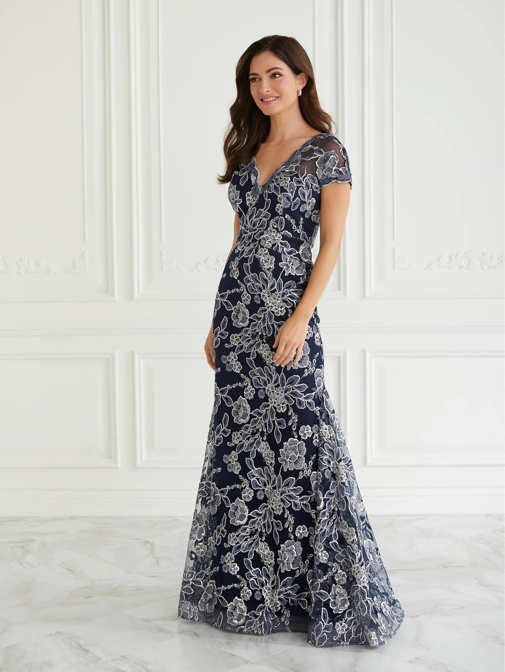 Floral Embroidered Gown