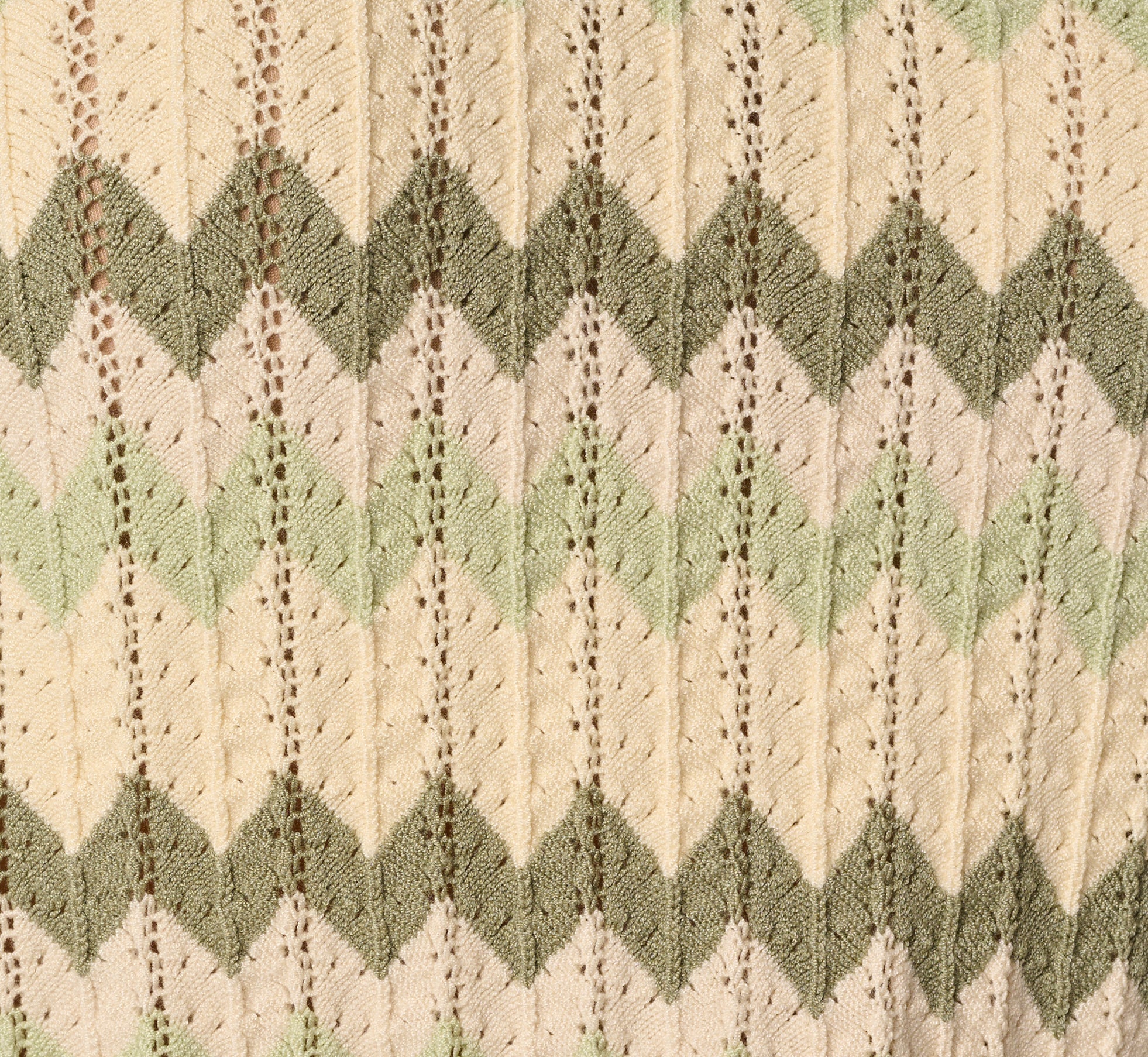 Short Sleeve Open Pointelle Scalloped Sweater In Dusty Sage Green Chevron