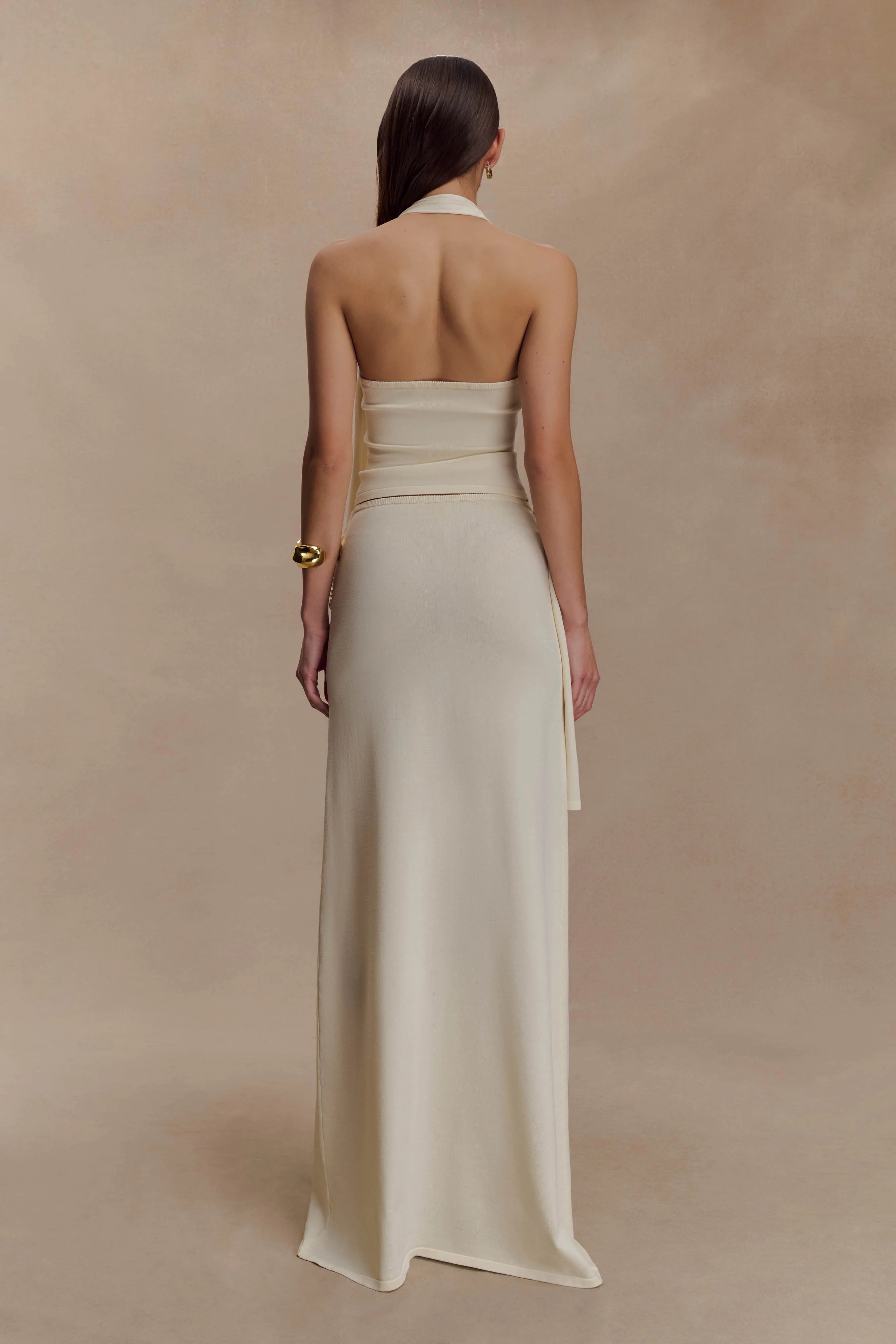 Xanthia Knit Halter Top - Ivory