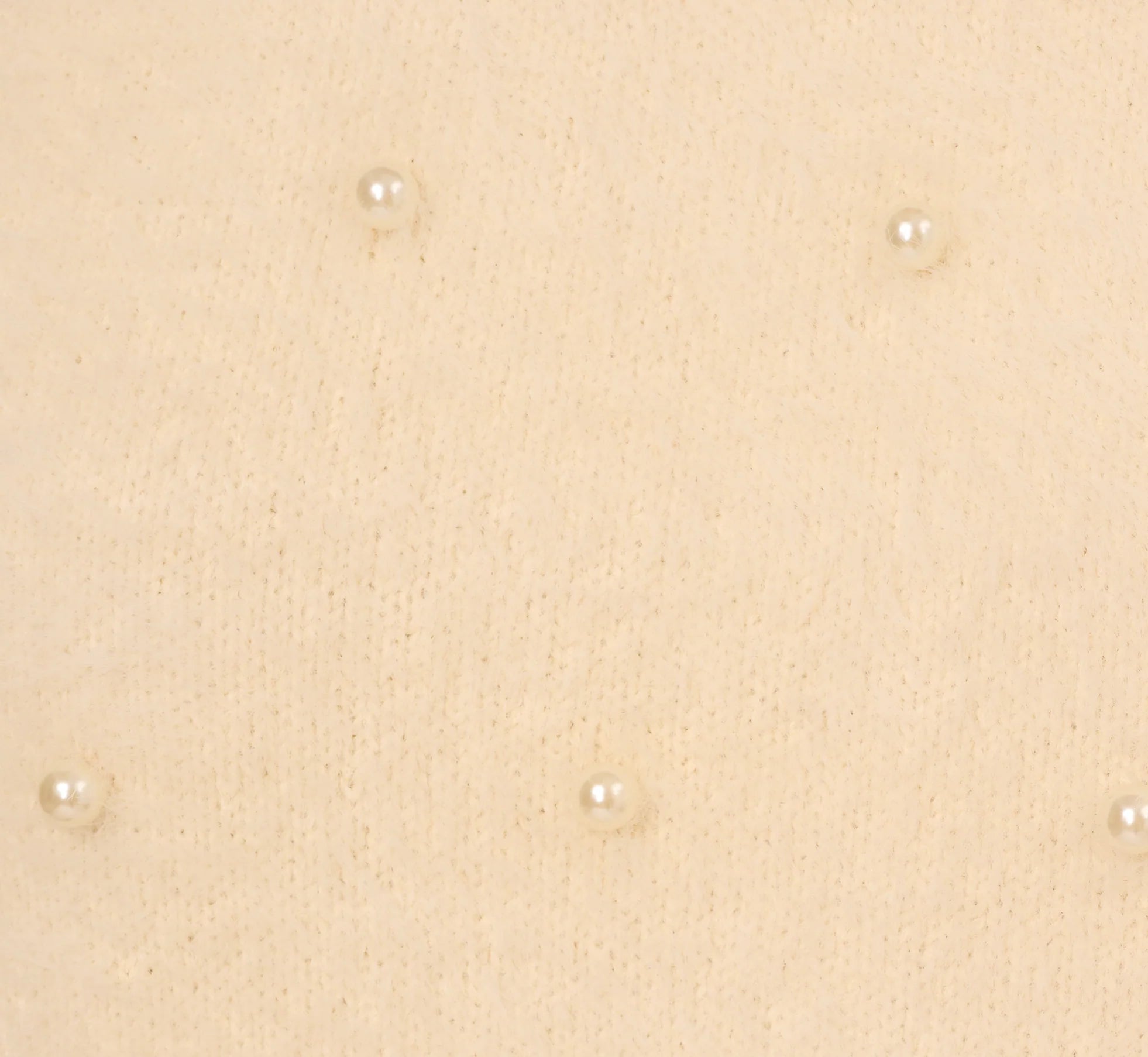Short Sleeve Pearly Fuzzy Sweater In Cream