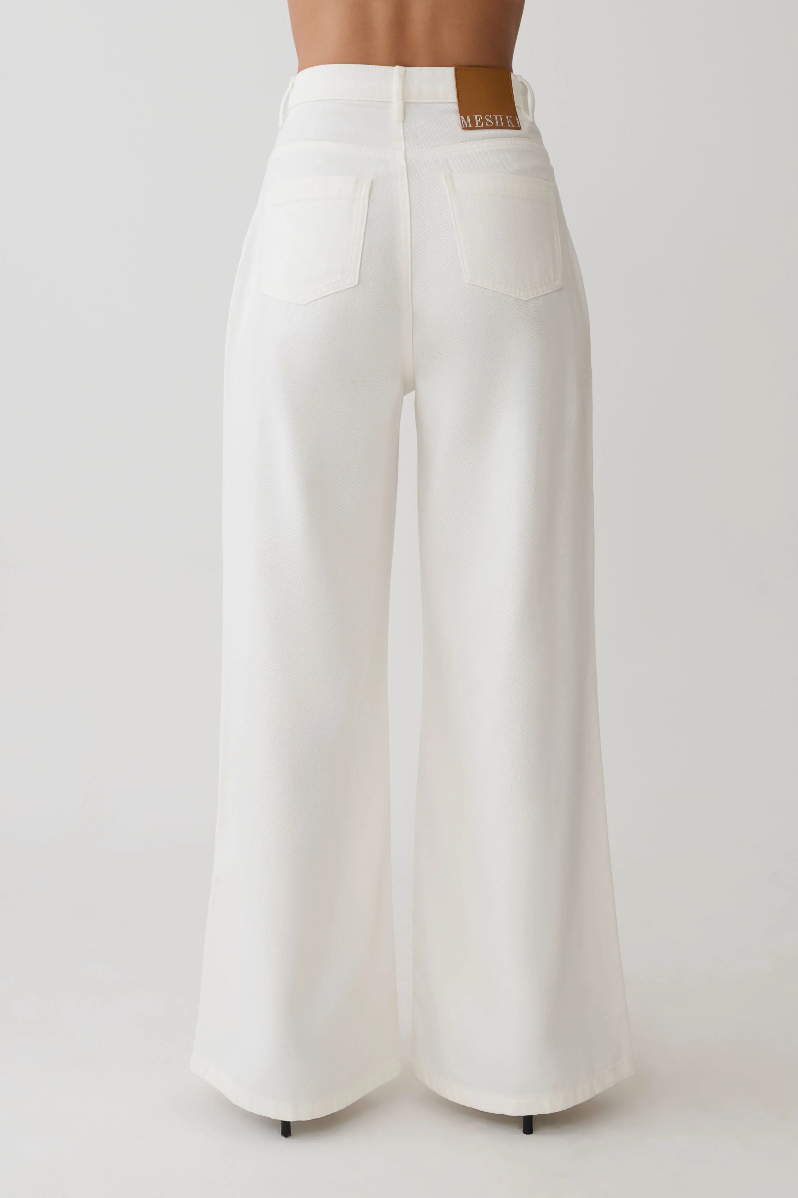 Shae Wide Leg Denim Jeans - White