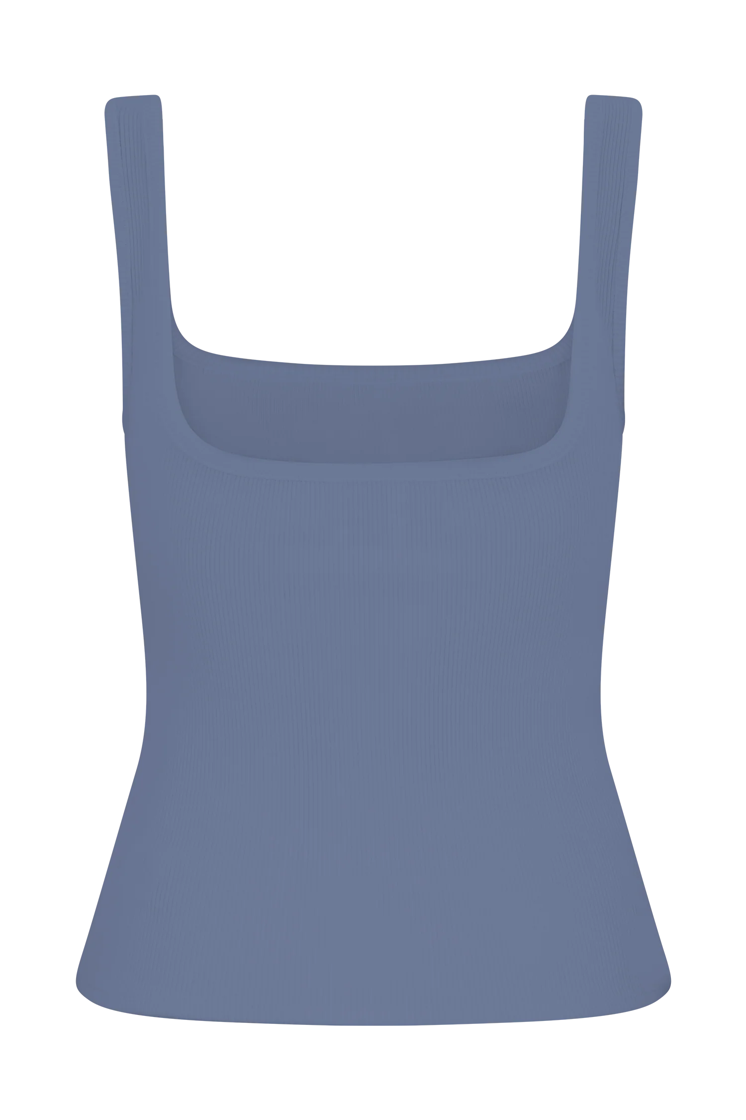Aisling Ribbed Square Neck Sleeveless Top - Cornflower Blue