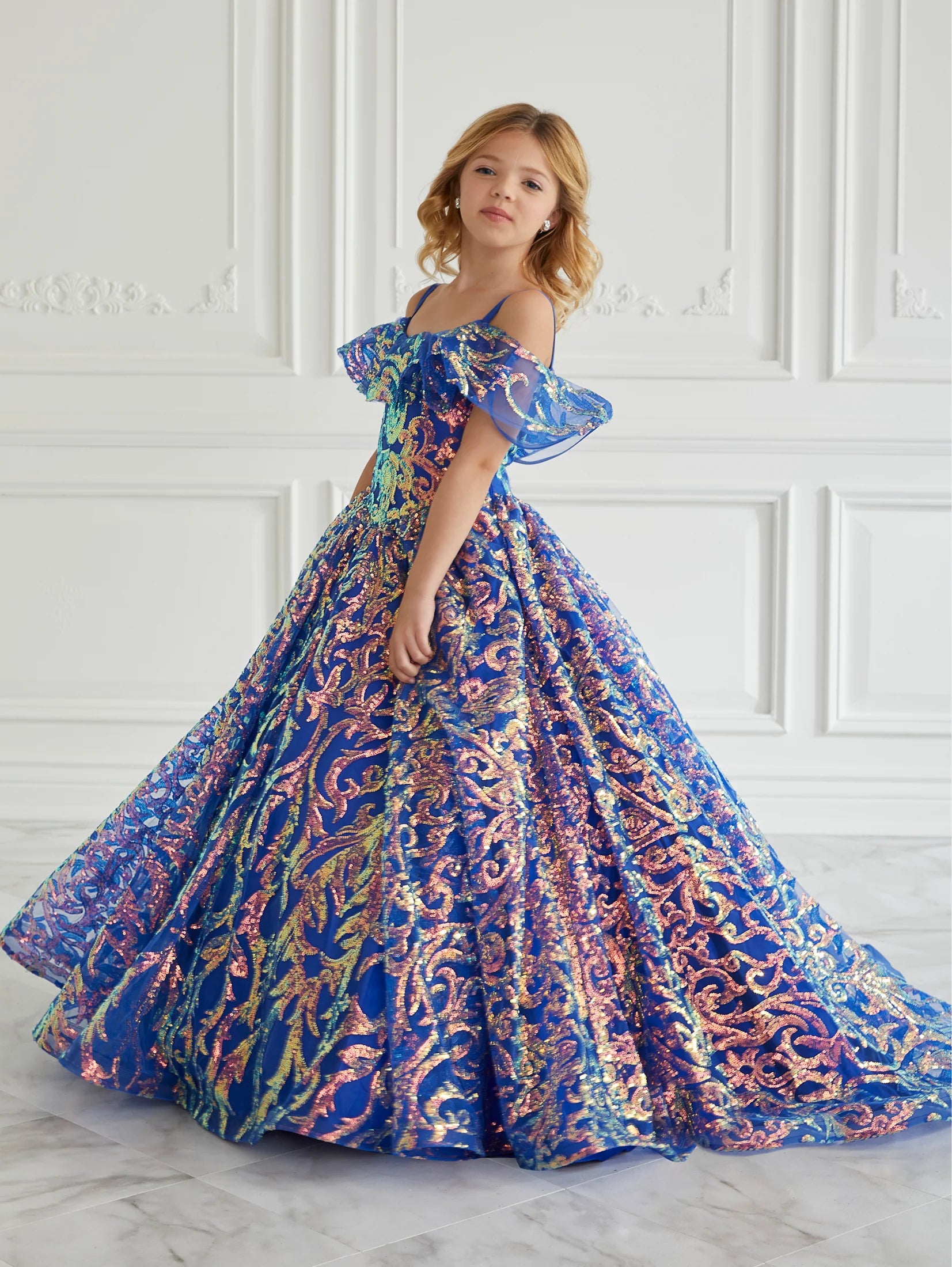 Sequin Off-The-Shoulder Gown