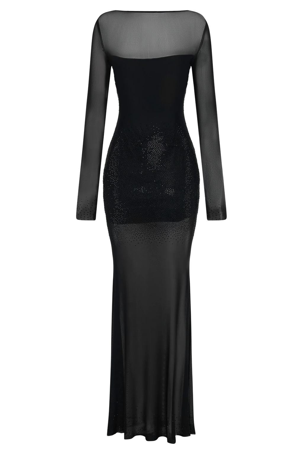 Lior Mesh Maxi Dress With Hotfix - Black