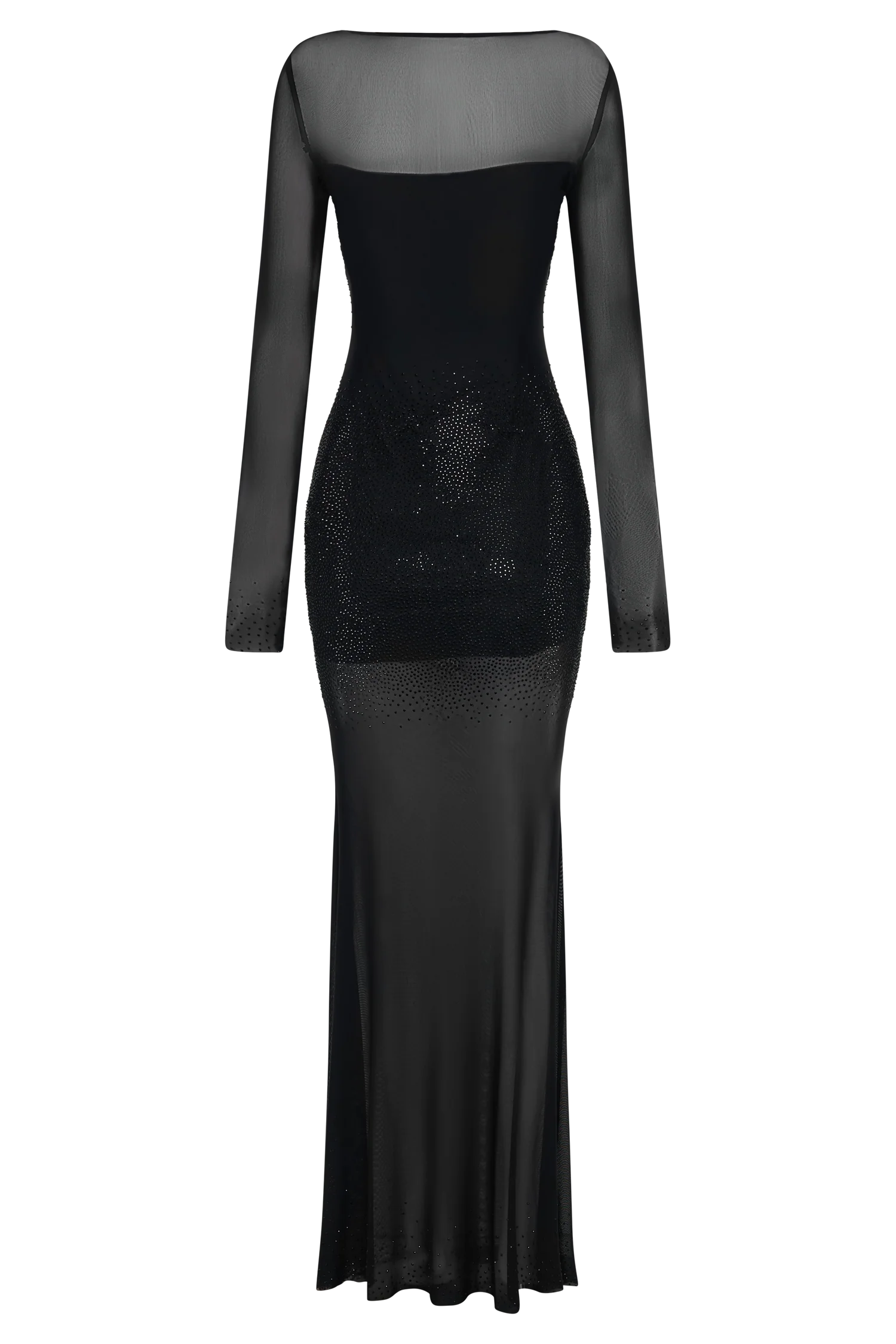 Lior Mesh Maxi Dress With Hotfix - Black