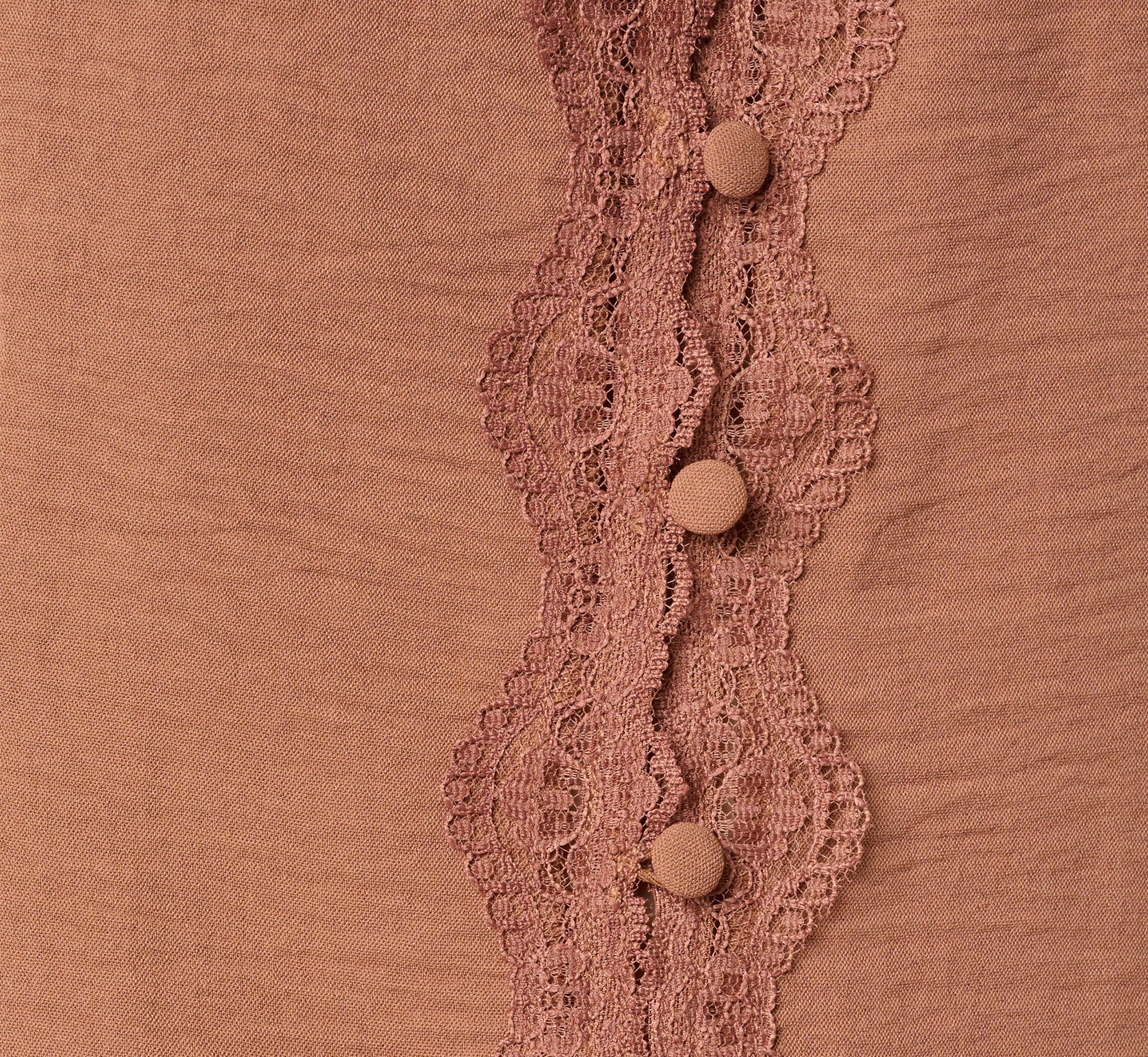 Pleated Lace Trim Tank Top In Acorn