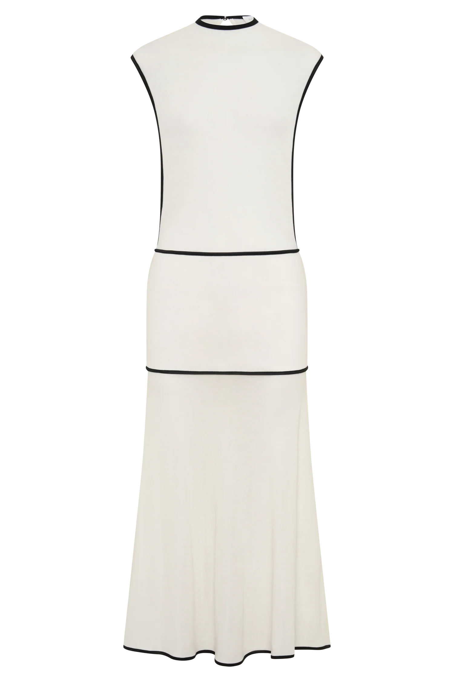 Aris Sleeveless Sheer Maxi Dress - Black/White