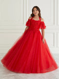Lace and Tulle Off-The-Shoulder Gown