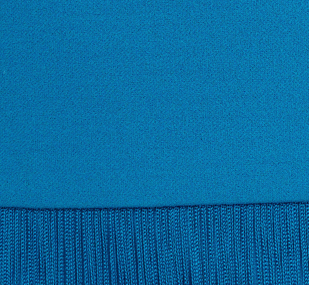 Crepe Fringe Dress With Double Spaghetti Straps And V Back In Deep Cerulean