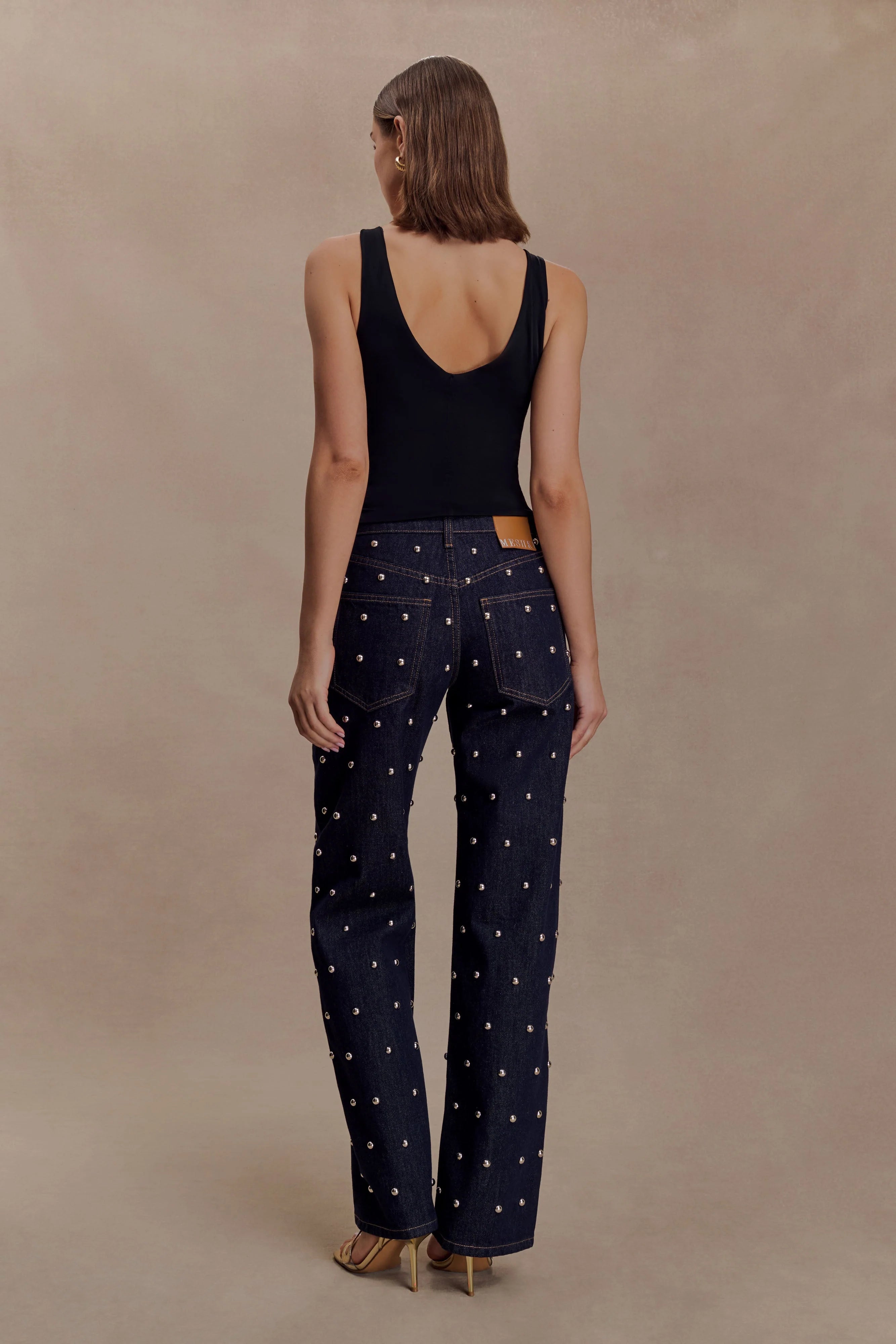 Spencer Slinky Top with Hardware - Black