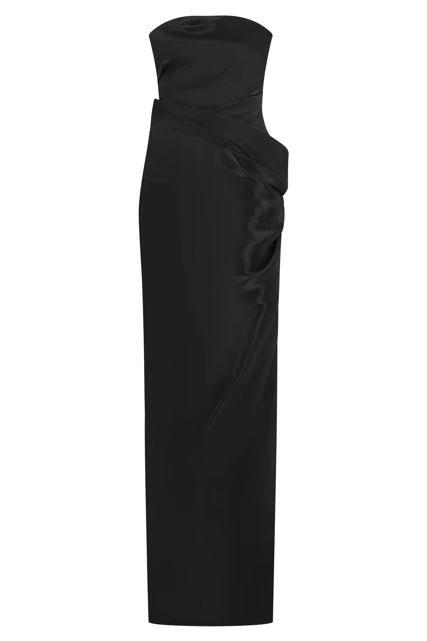 Calliope Strapless Organza Maxi Dress - Black